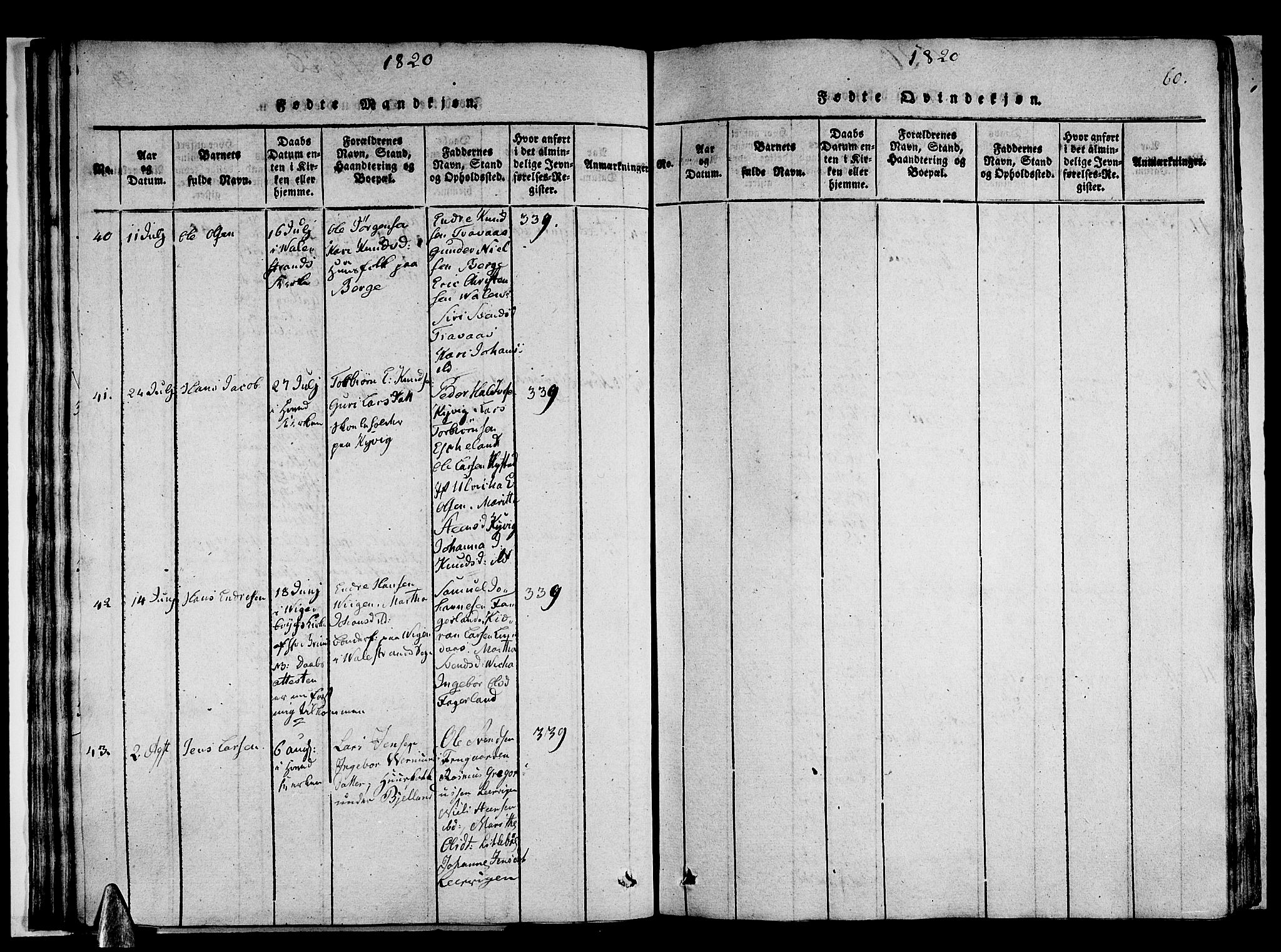 Stord sokneprestembete, AV/SAB-A-78201/H/Haa: Parish register (official) no. A 5, 1816-1825, p. 60