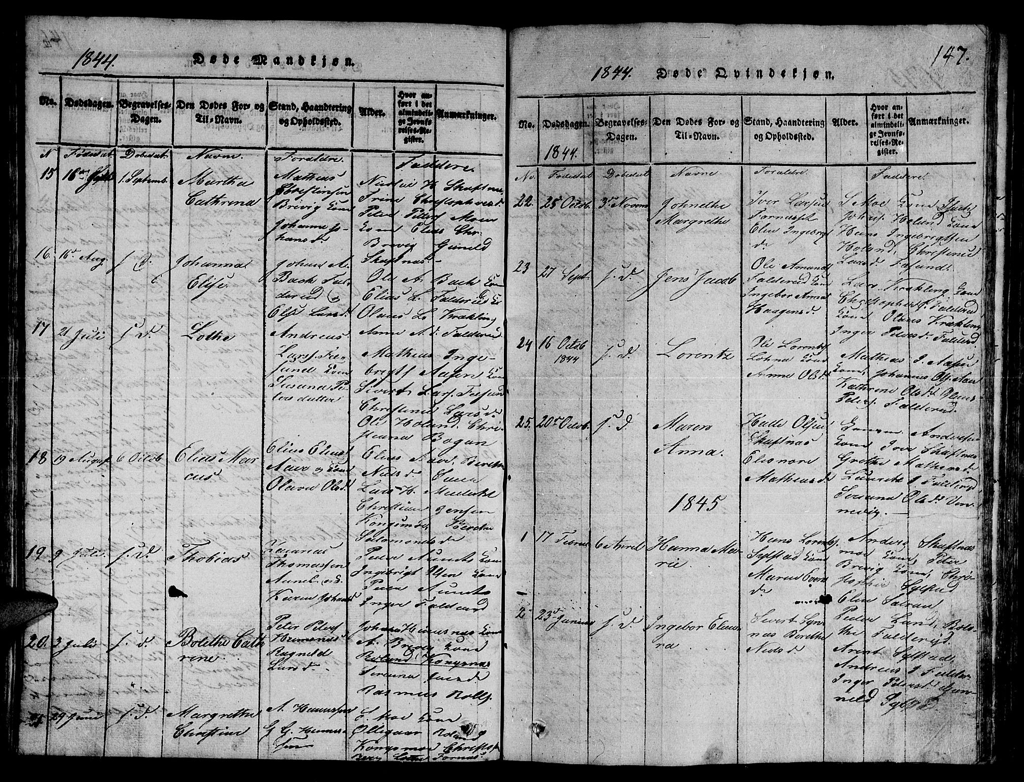 Ministerialprotokoller, klokkerbøker og fødselsregistre - Nord-Trøndelag, SAT/A-1458/780/L0648: Parish register (copy) no. 780C01 /3, 1815-1877, p. 147