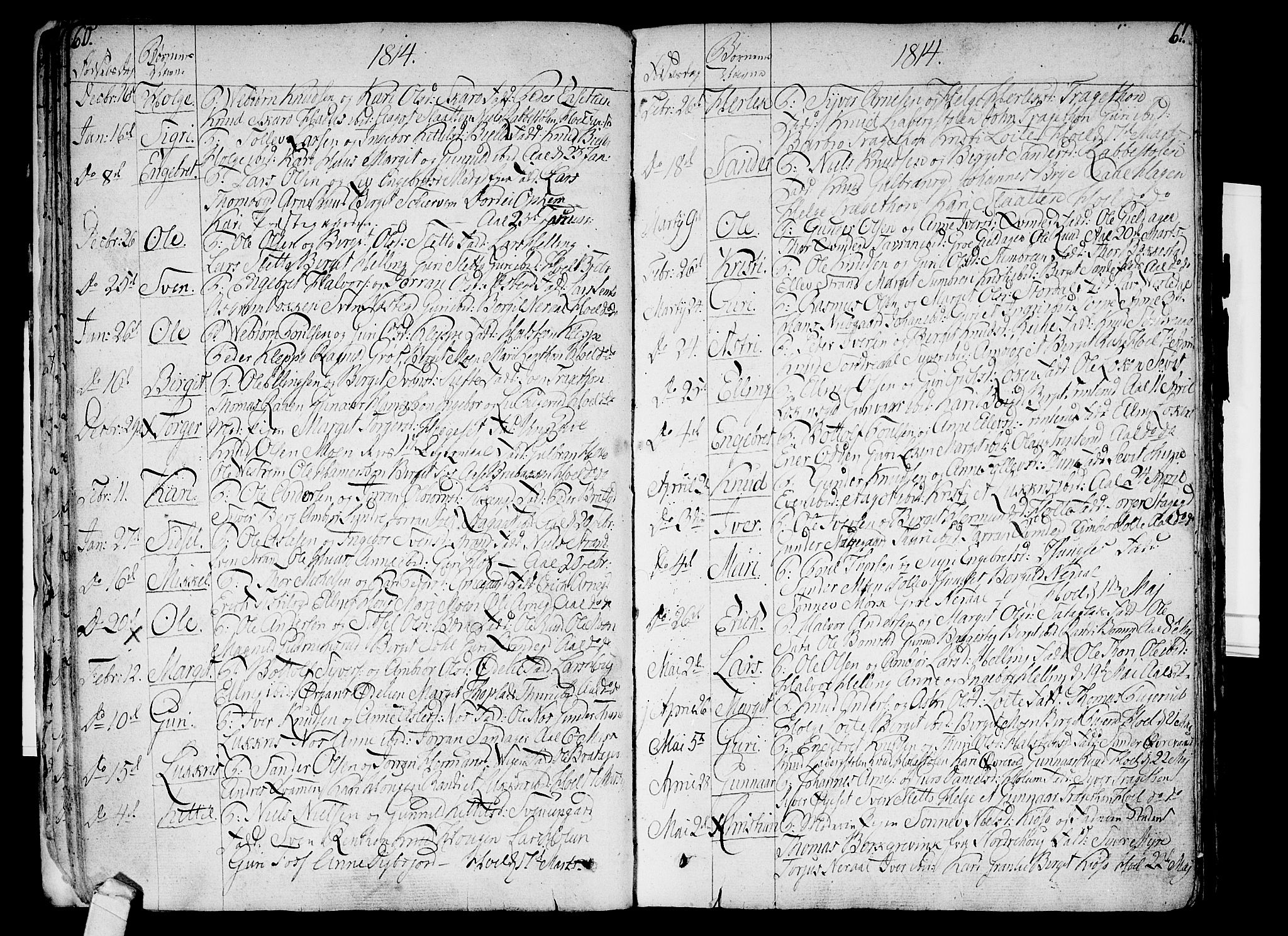 Ål kirkebøker, SAKO/A-249/F/Fa/L0003: Parish register (official) no. I 3, 1807-1814, p. 60-61