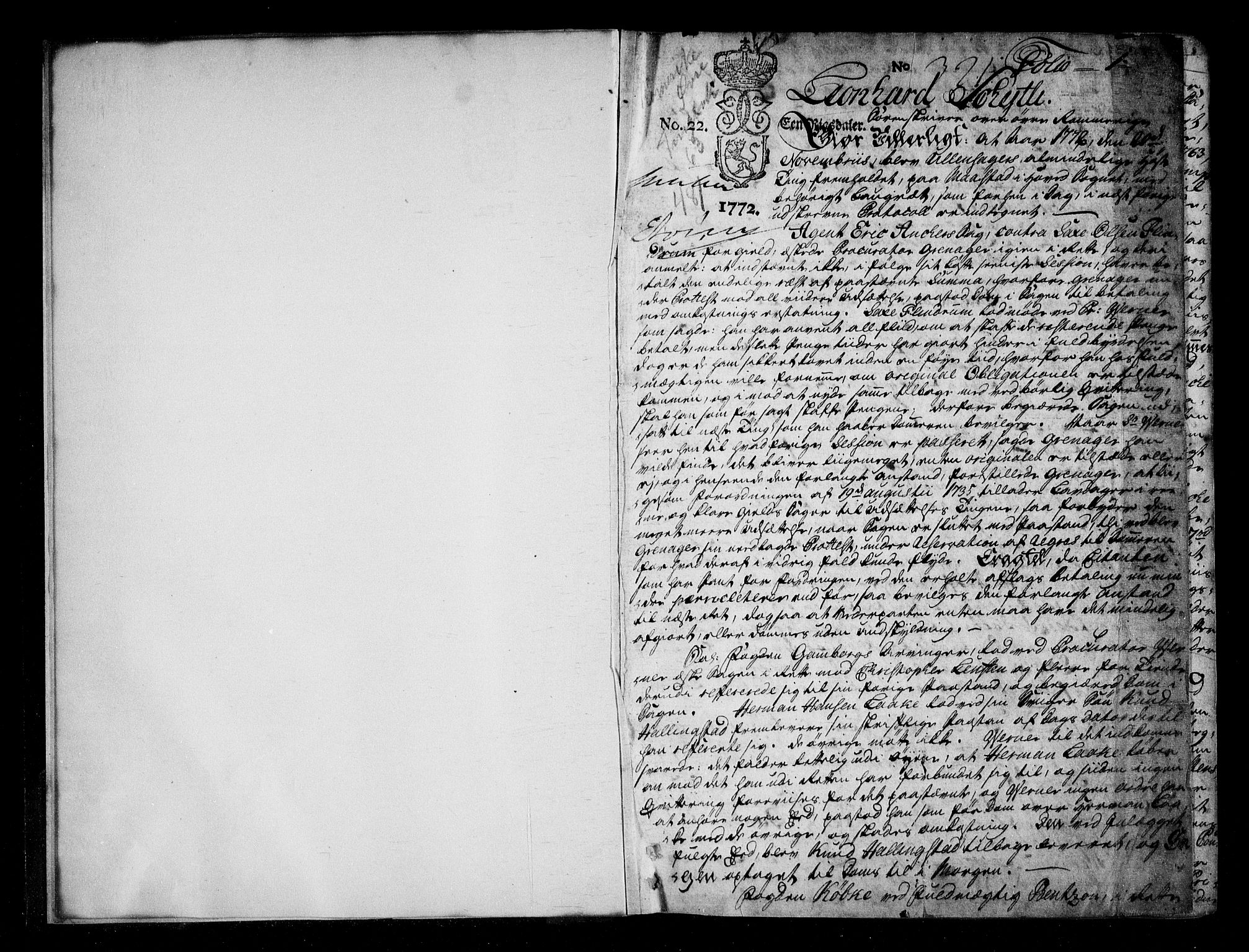 Øvre Romerike sorenskriveri, SAO/A-10649/F/Fb/L0062a: Tingbok 62a, 1772-1775, p. 0b-1a
