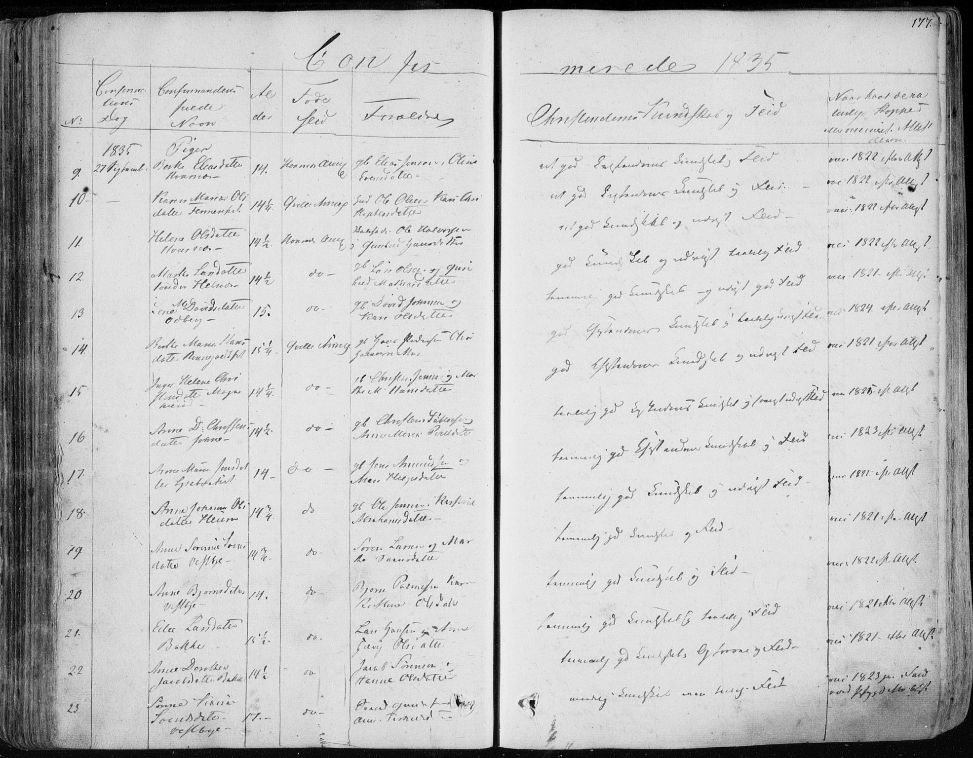 Hedrum kirkebøker, AV/SAKO-A-344/F/Fa/L0005: Parish register (official) no. I 5, 1835-1848, p. 177