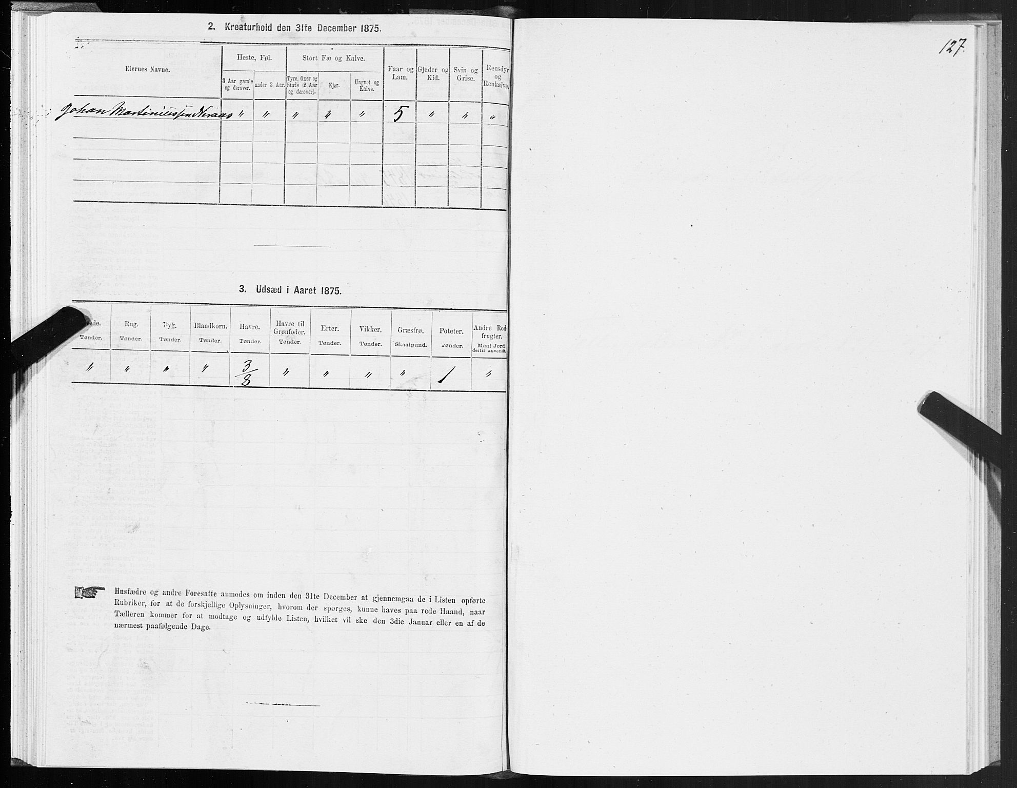 SAT, 1875 census for 1535P Vestnes, 1875, p. 3127