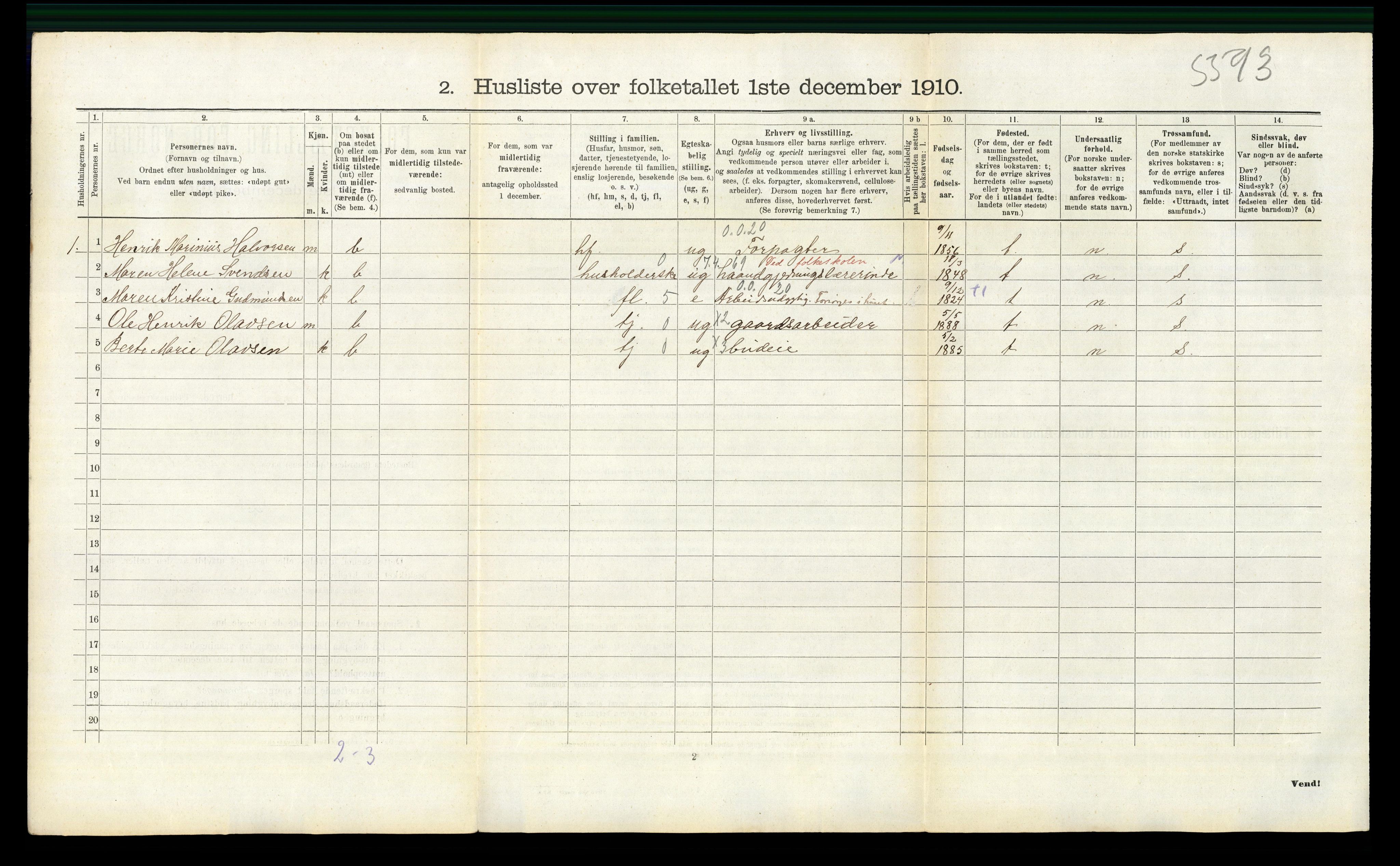 RA, 1910 census for Moss, 1910, p. 709