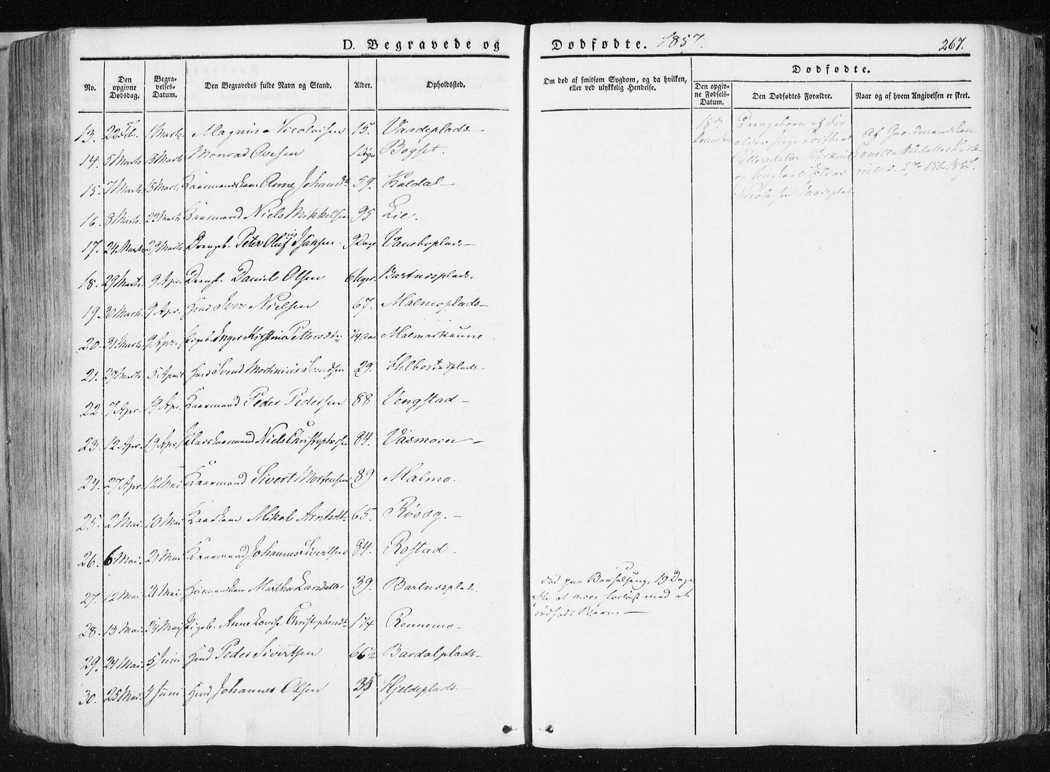 Ministerialprotokoller, klokkerbøker og fødselsregistre - Nord-Trøndelag, SAT/A-1458/741/L0393: Parish register (official) no. 741A07, 1849-1863, p. 267