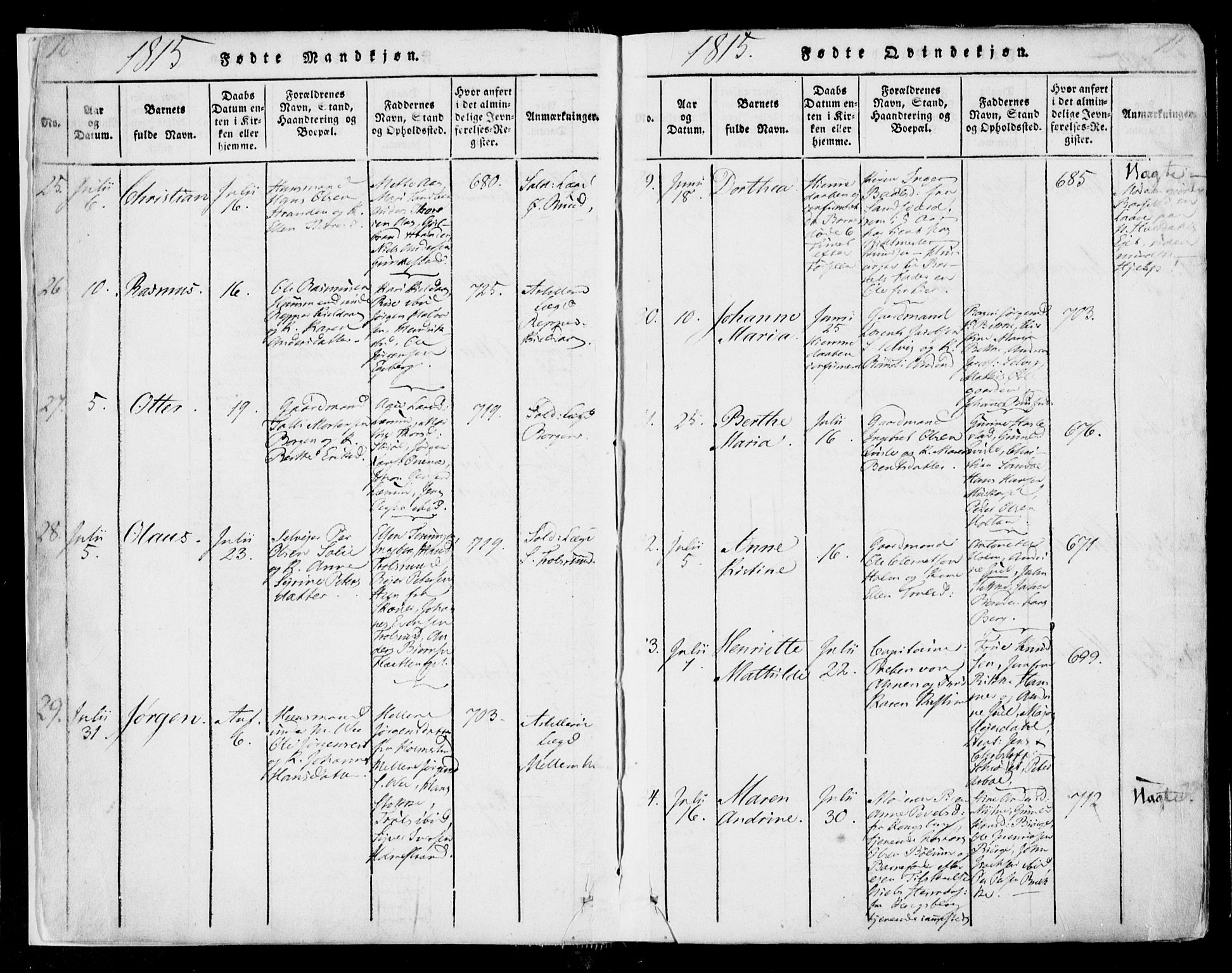 Sande Kirkebøker, SAKO/A-53/F/Fa/L0003: Parish register (official) no. 3, 1814-1847, p. 10-11