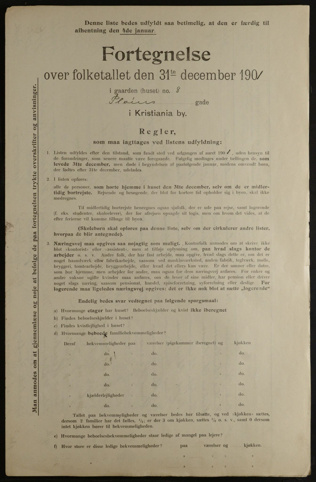 OBA, Municipal Census 1901 for Kristiania, 1901, p. 12425