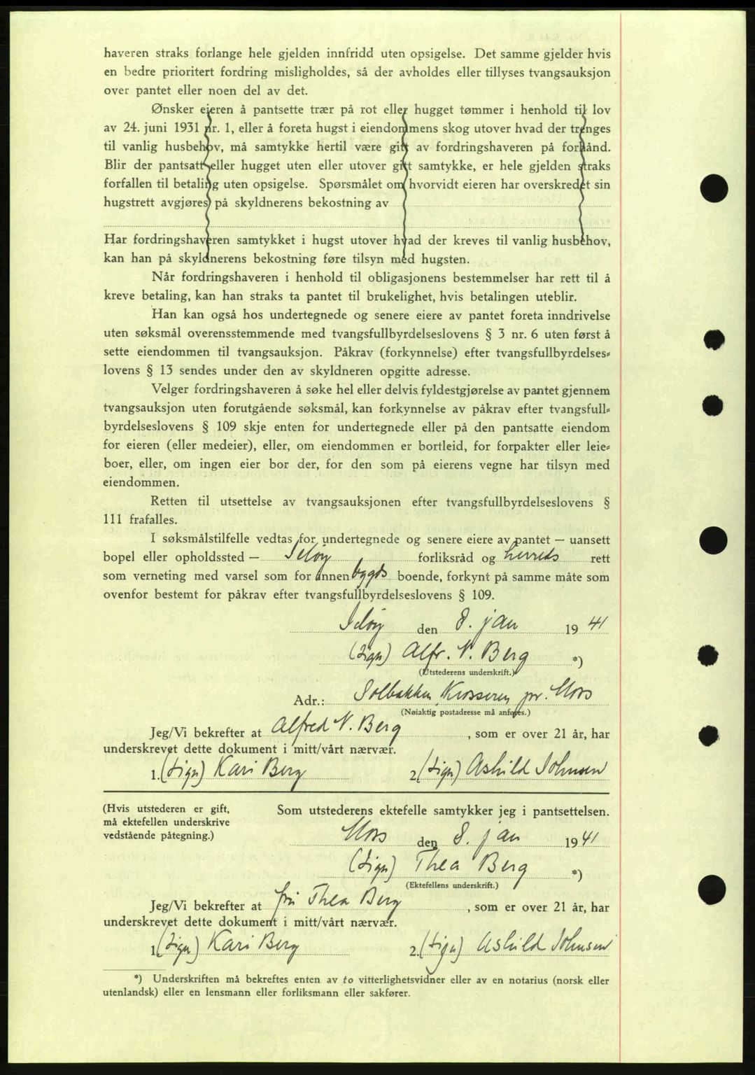 Moss sorenskriveri, AV/SAO-A-10168: Mortgage book no. B10, 1940-1941, Diary no: : 104/1941