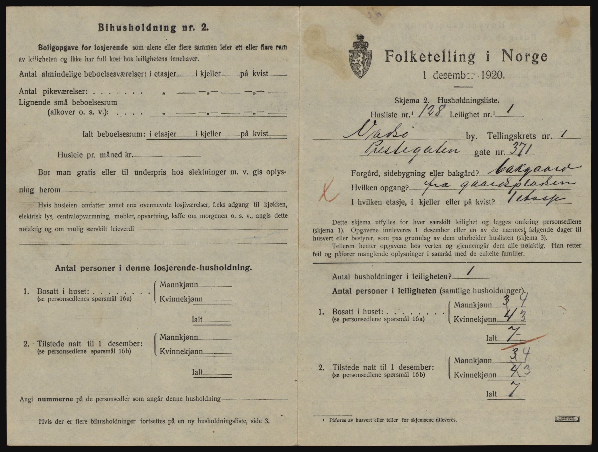 SATØ, 1920 census for Vadsø, 1920, p. 944