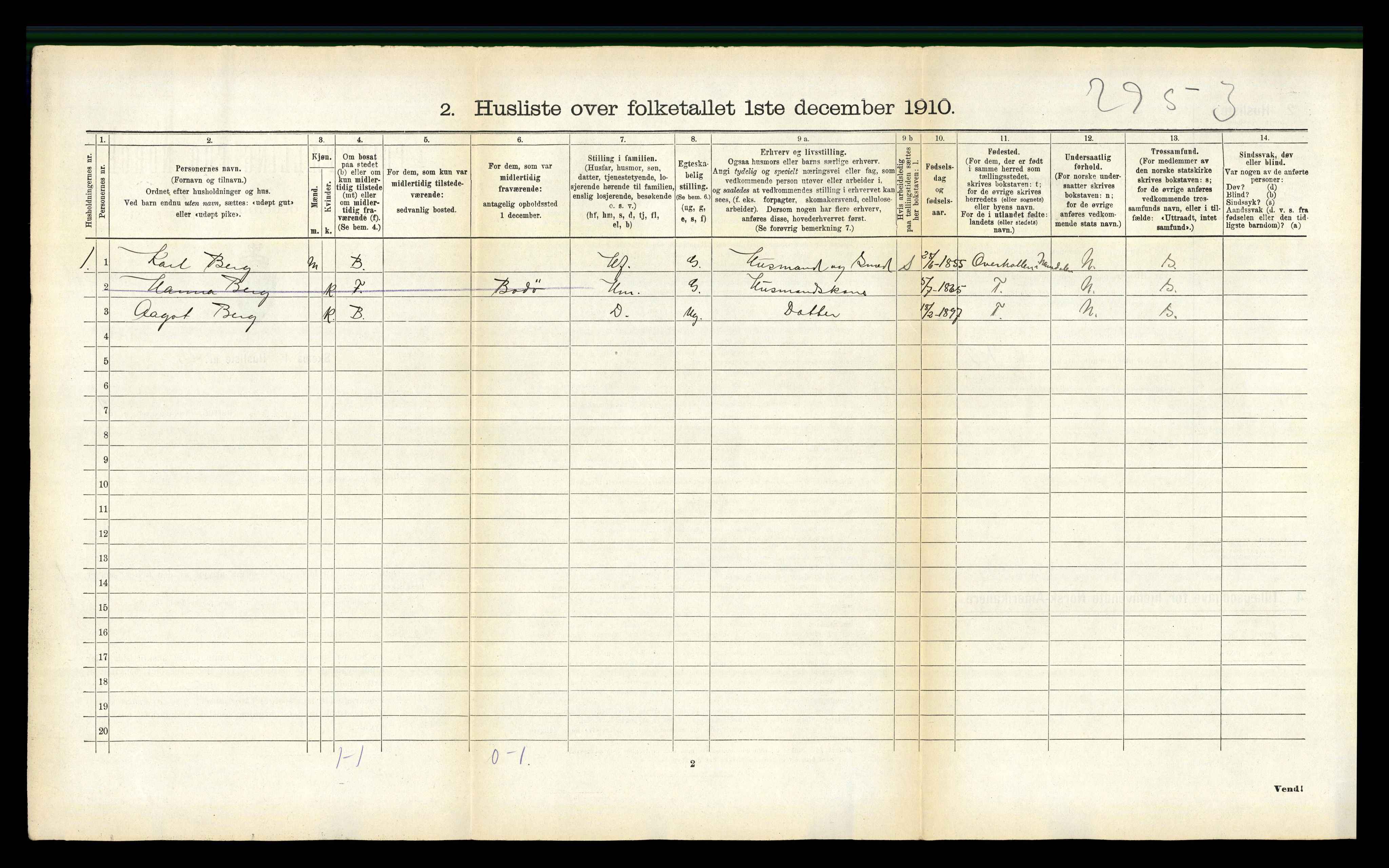 RA, 1910 census for Kjerringøy, 1910, p. 182