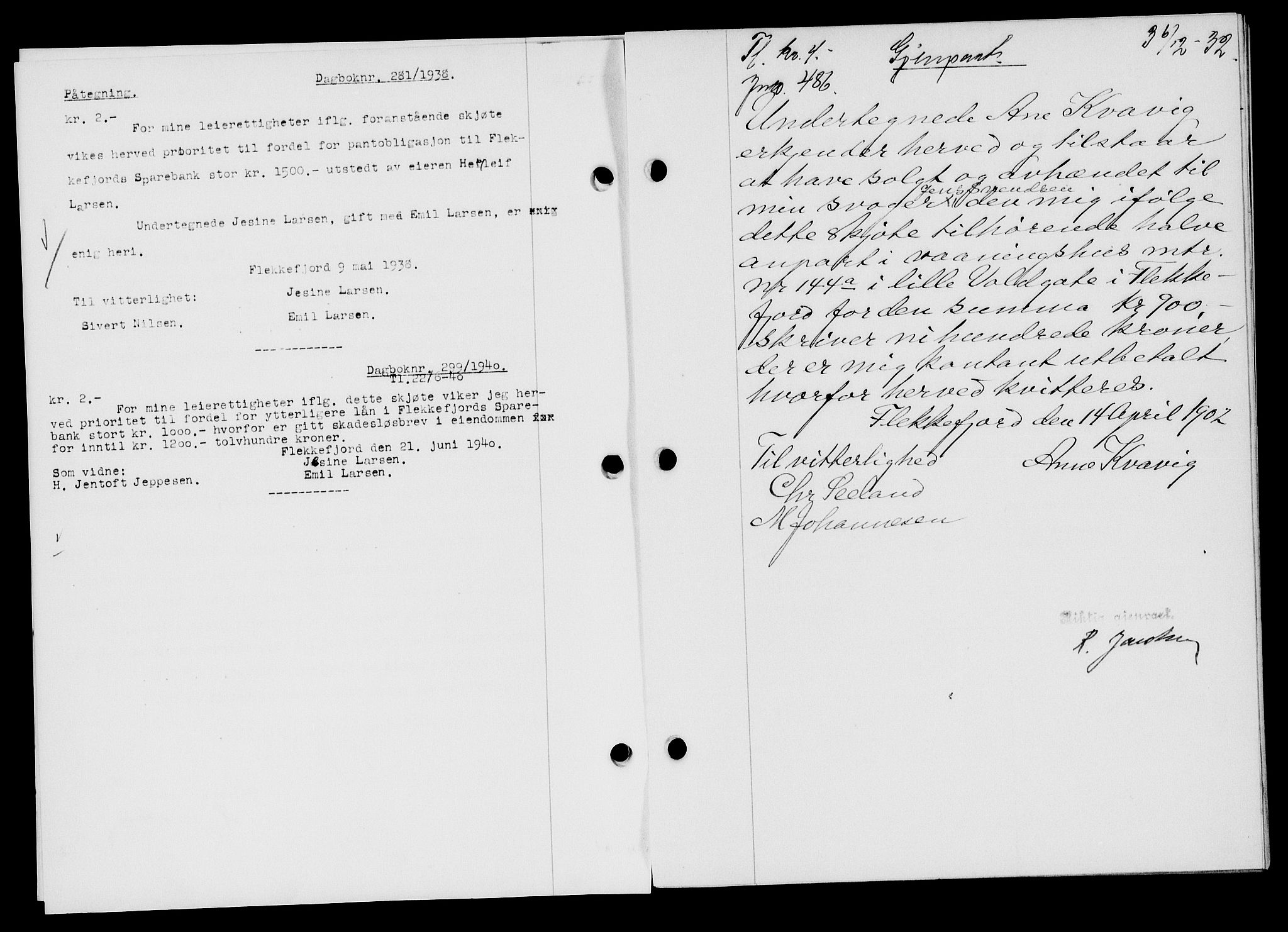 Flekkefjord sorenskriveri, SAK/1221-0001/G/Gb/Gba/L0047: Mortgage book no. 45, 1931-1932, Deed date: 06.12.1932