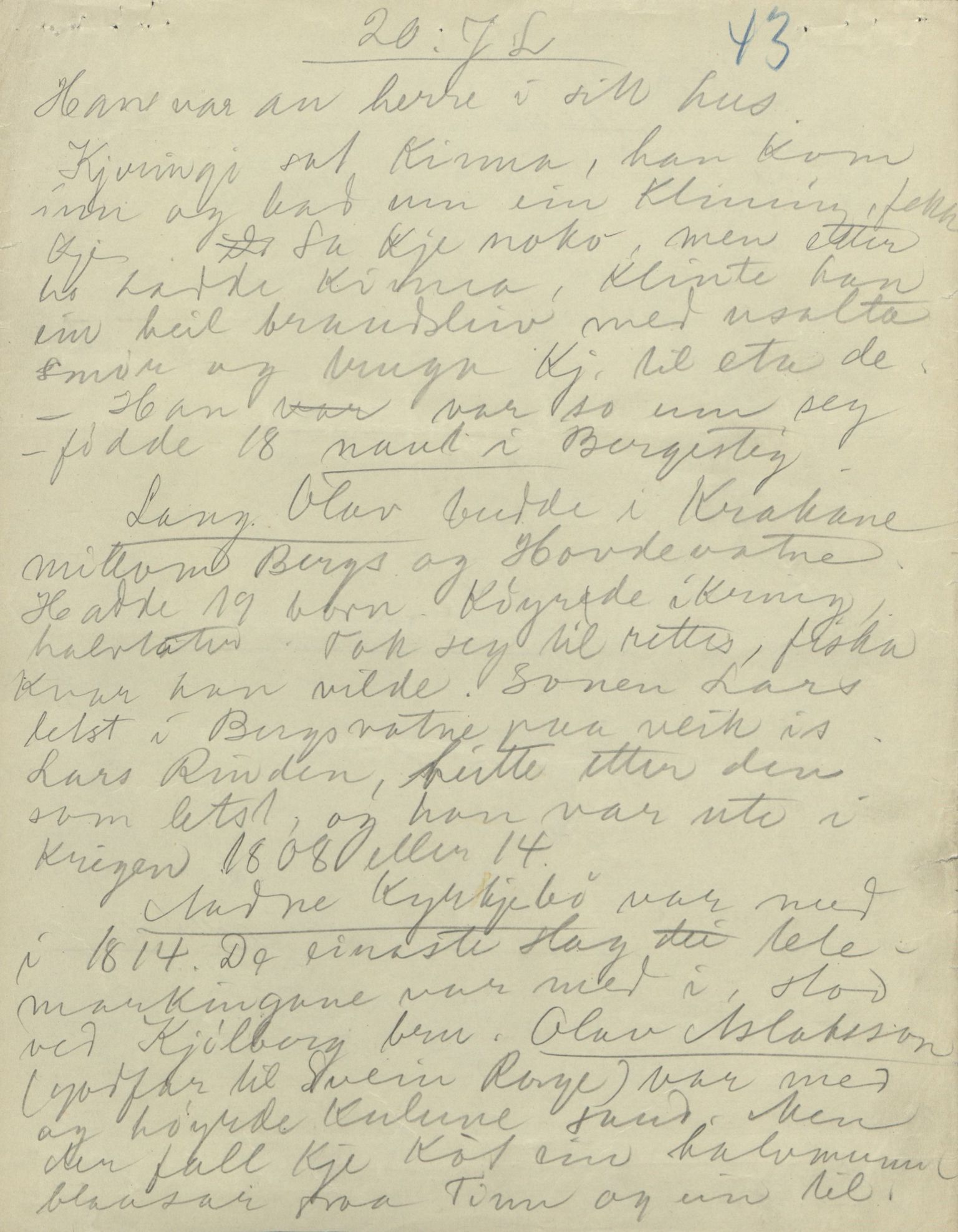 Rikard Berge, TEMU/TGM-A-1003/F/L0004/0052: 101-159 / 156 MRK: Øyfjell, Møsstraand o.a. Ymse rosemålarar, litt om spelemenn, 1908-1909, p. 43