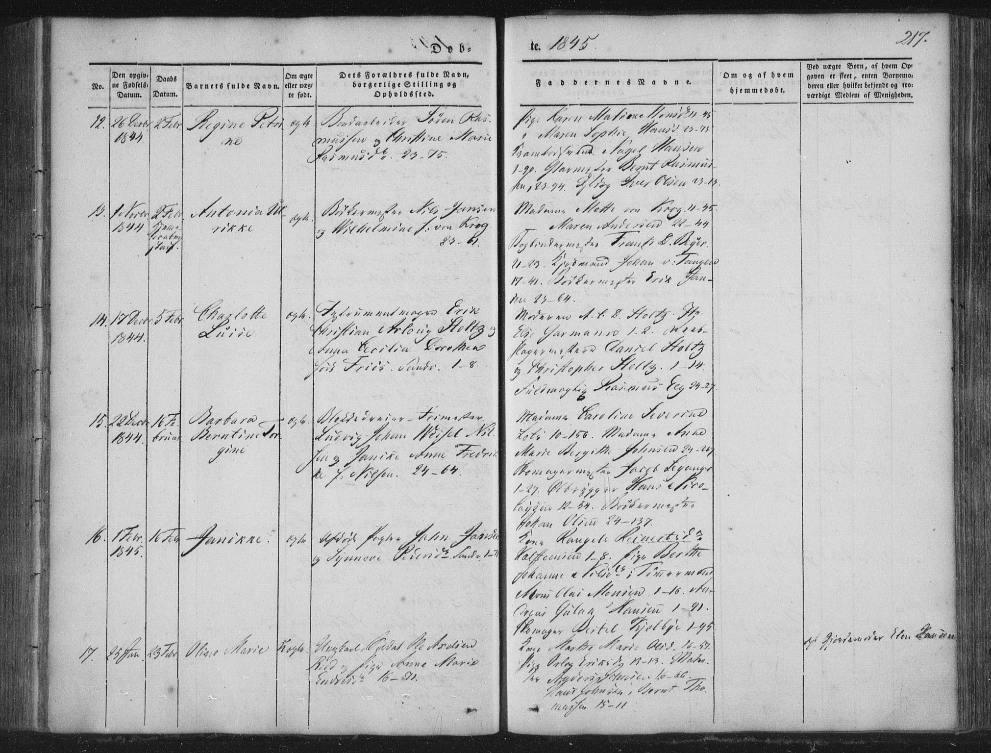 Korskirken sokneprestembete, SAB/A-76101/H/Haa/L0016: Parish register (official) no. B 2, 1841-1851, p. 217