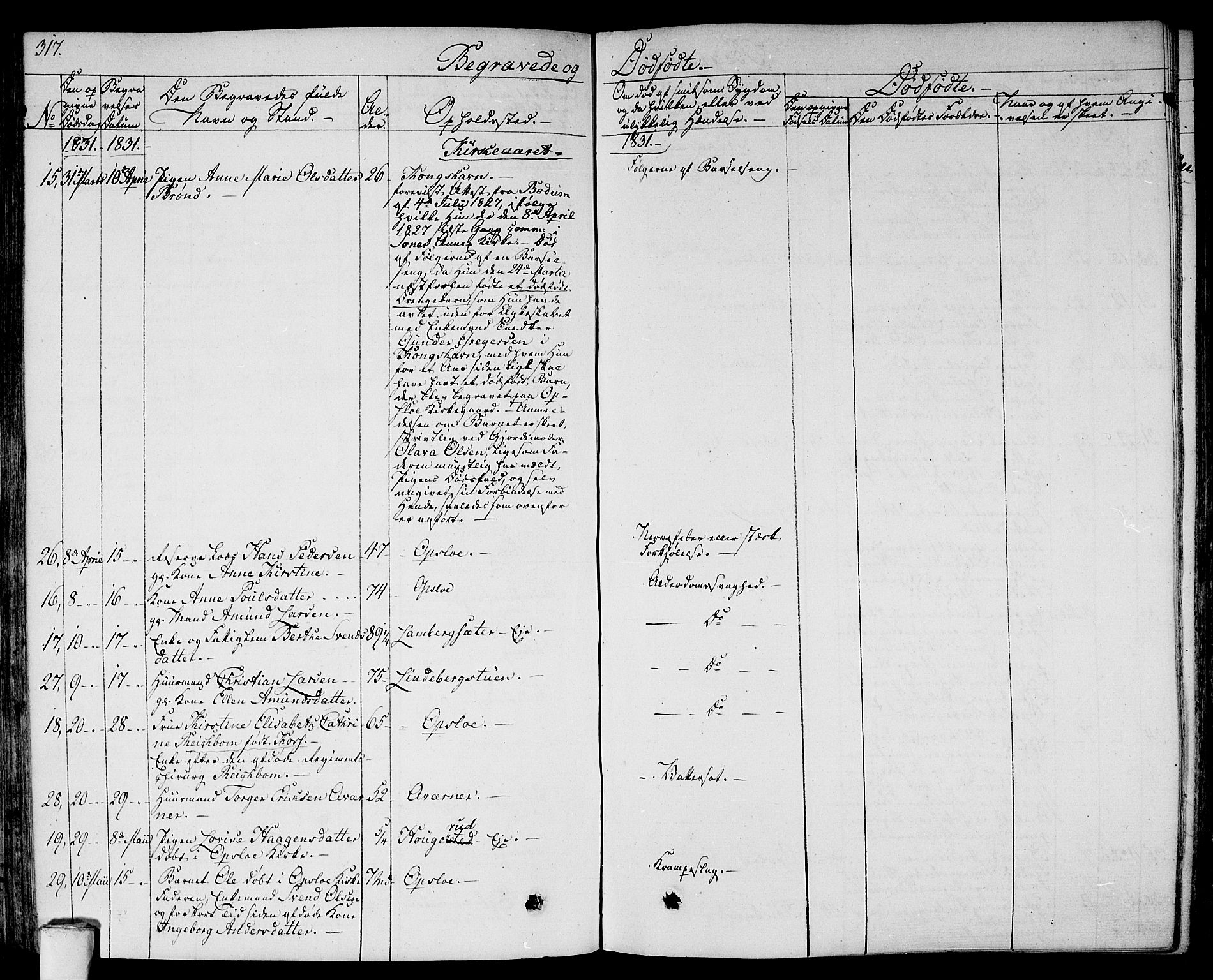 Gamlebyen prestekontor Kirkebøker, AV/SAO-A-10884/F/Fa/L0003: Parish register (official) no. 3, 1829-1849, p. 317