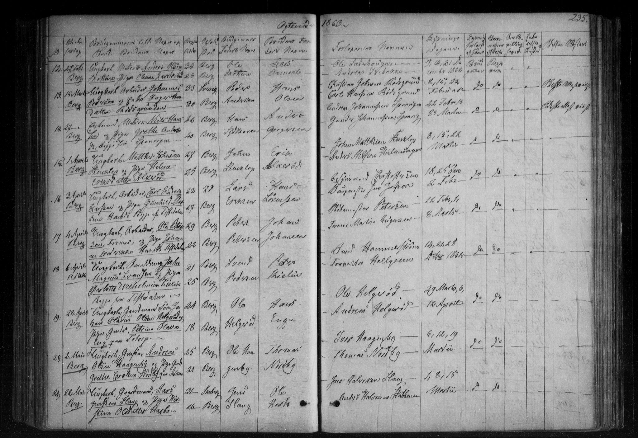 Berg prestekontor Kirkebøker, SAO/A-10902/F/Fa/L0005: Parish register (official) no. I 5, 1861-1877, p. 235