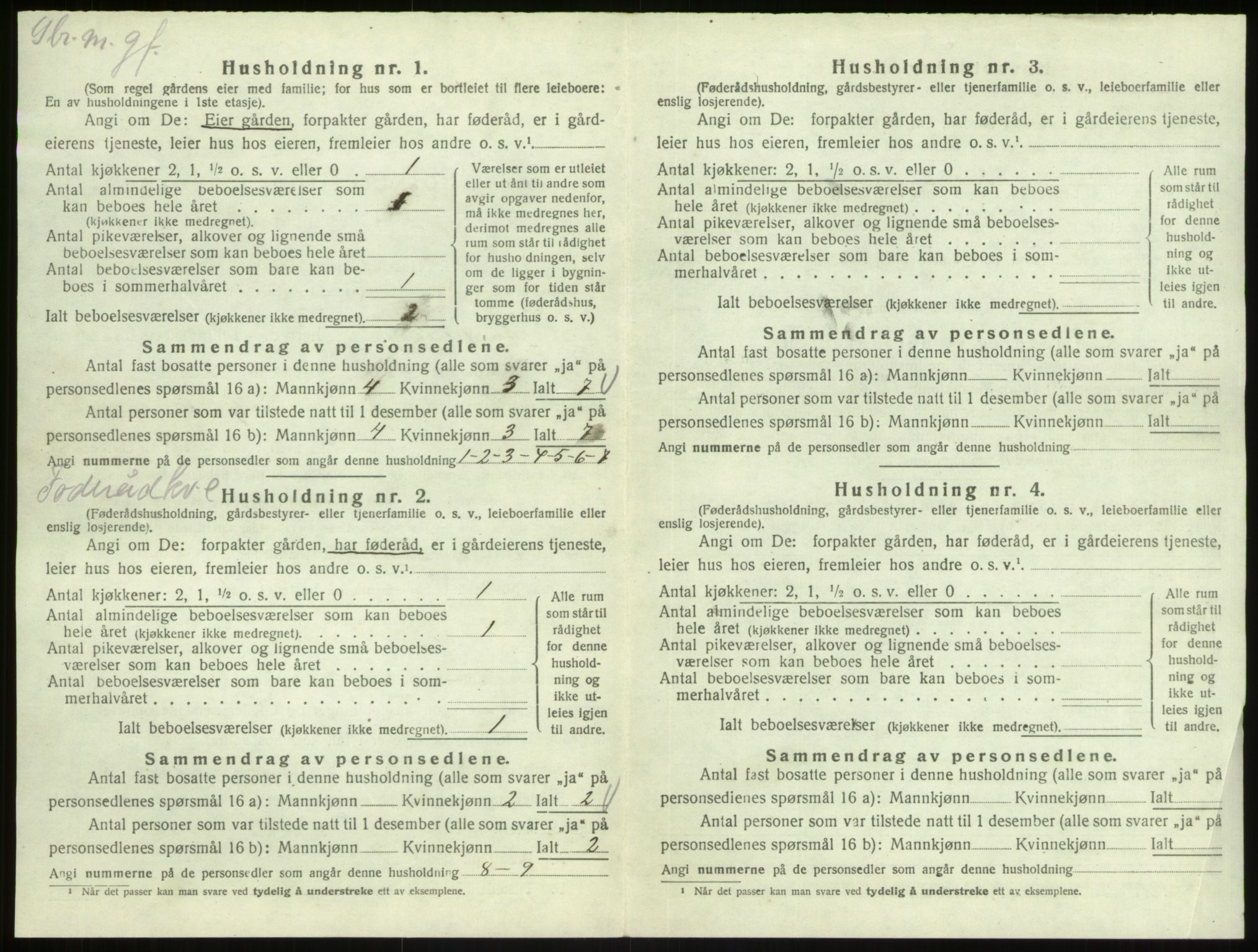 SAB, 1920 census for Austrheim, 1920, p. 342