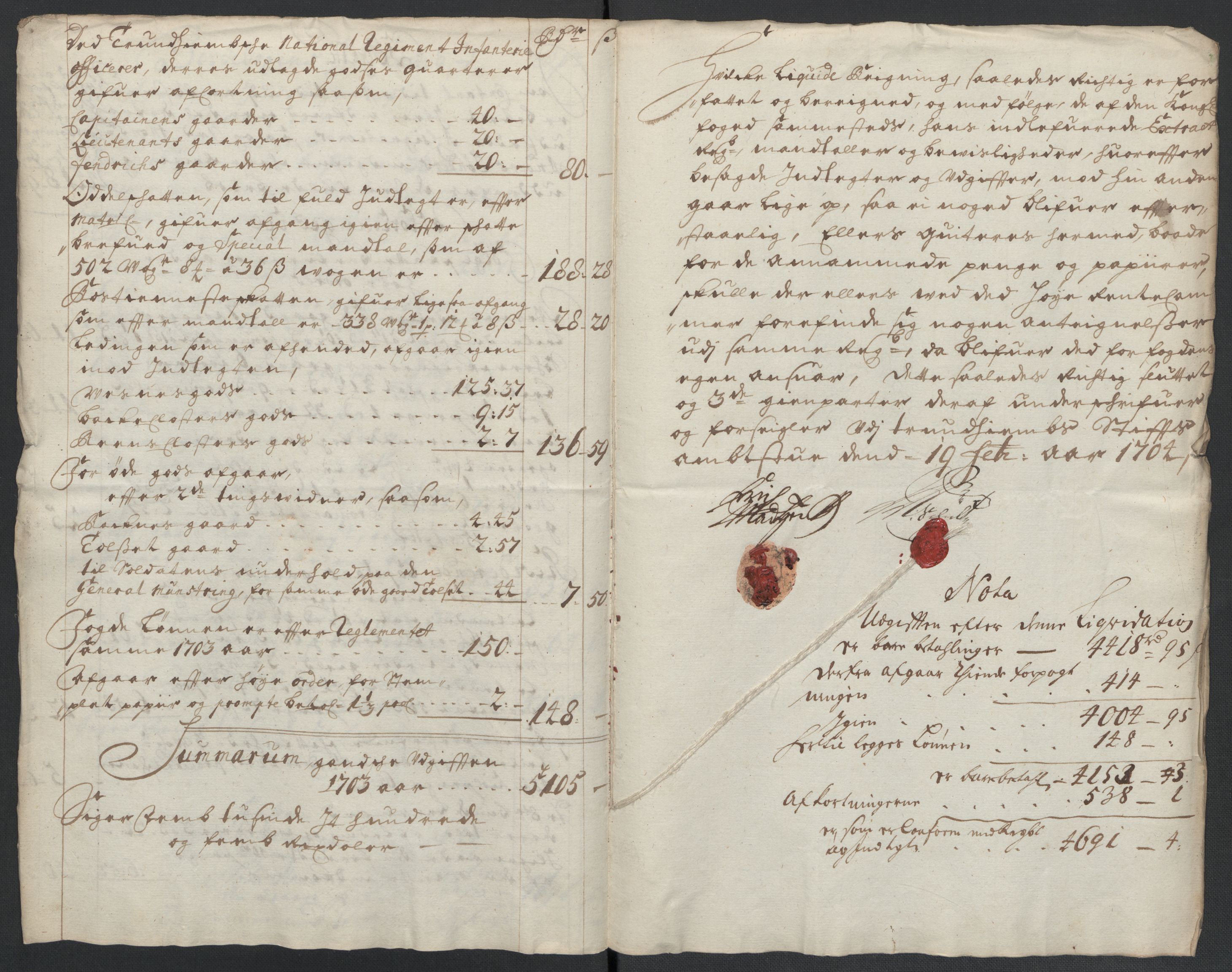 Rentekammeret inntil 1814, Reviderte regnskaper, Fogderegnskap, RA/EA-4092/R55/L3656: Fogderegnskap Romsdal, 1703-1705, p. 14
