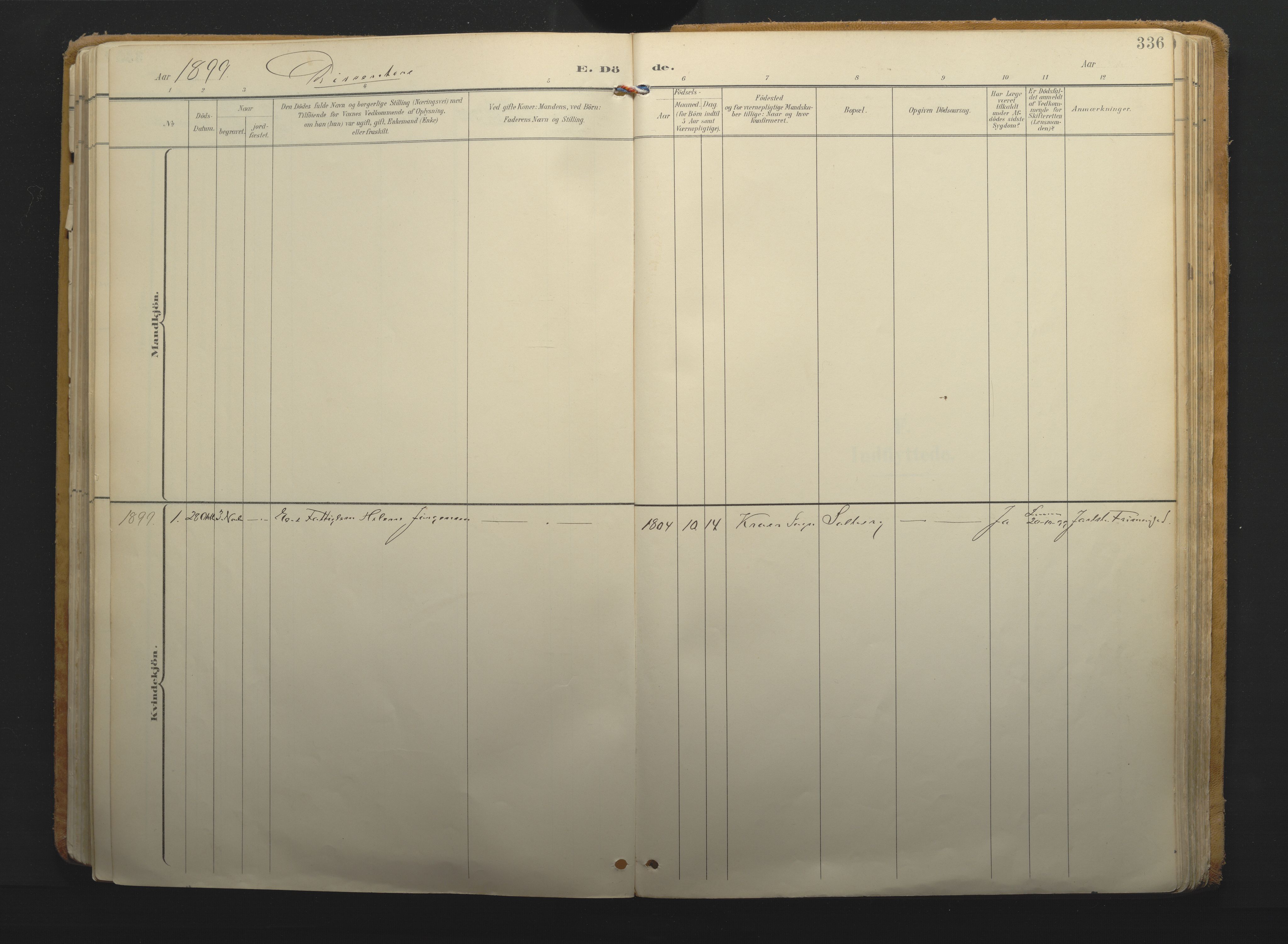 Borre kirkebøker, SAKO/A-338/F/Fa/L0011: Parish register (official) no. I 11, 1897-1921, p. 336