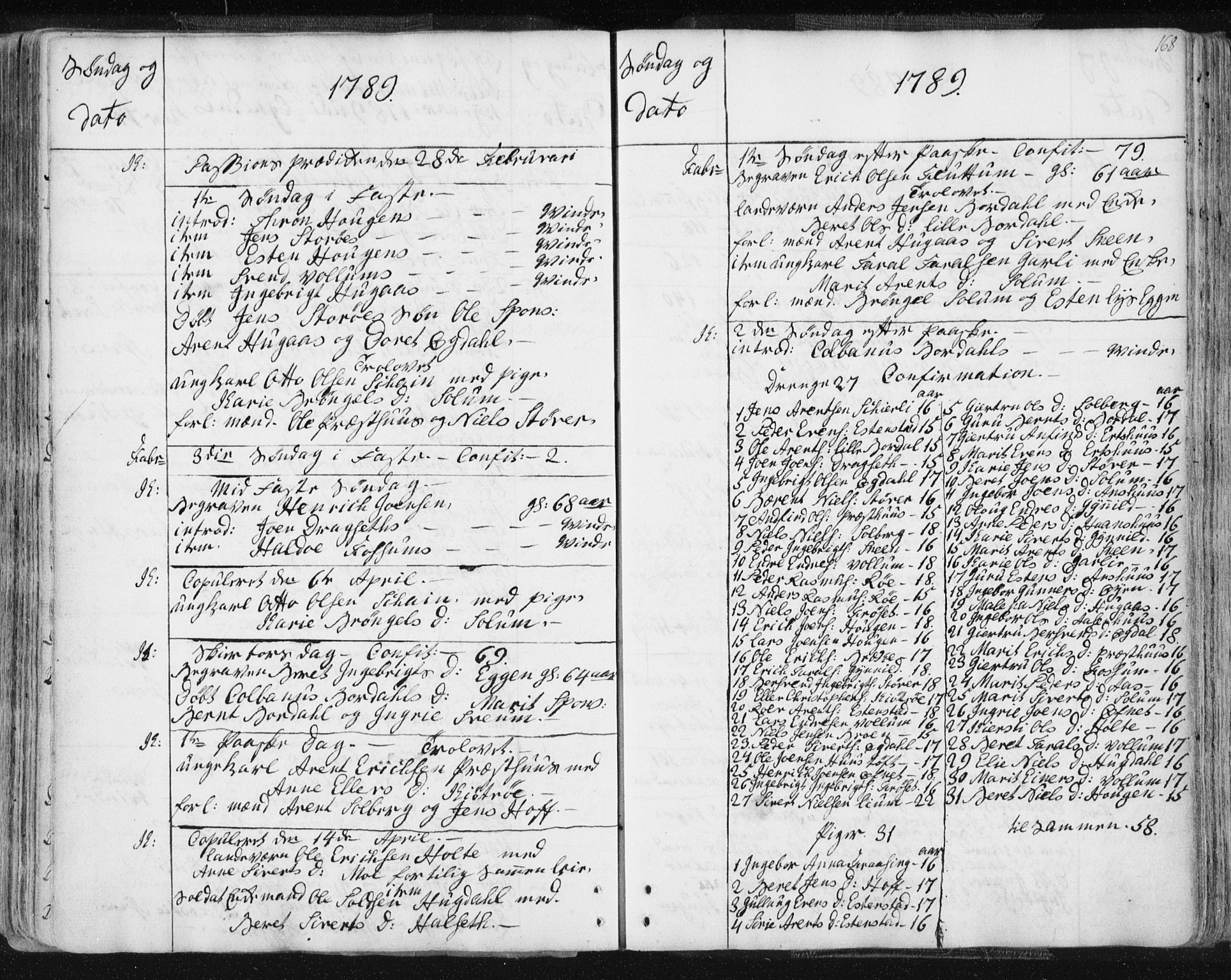 Ministerialprotokoller, klokkerbøker og fødselsregistre - Sør-Trøndelag, SAT/A-1456/687/L0991: Parish register (official) no. 687A02, 1747-1790, p. 168