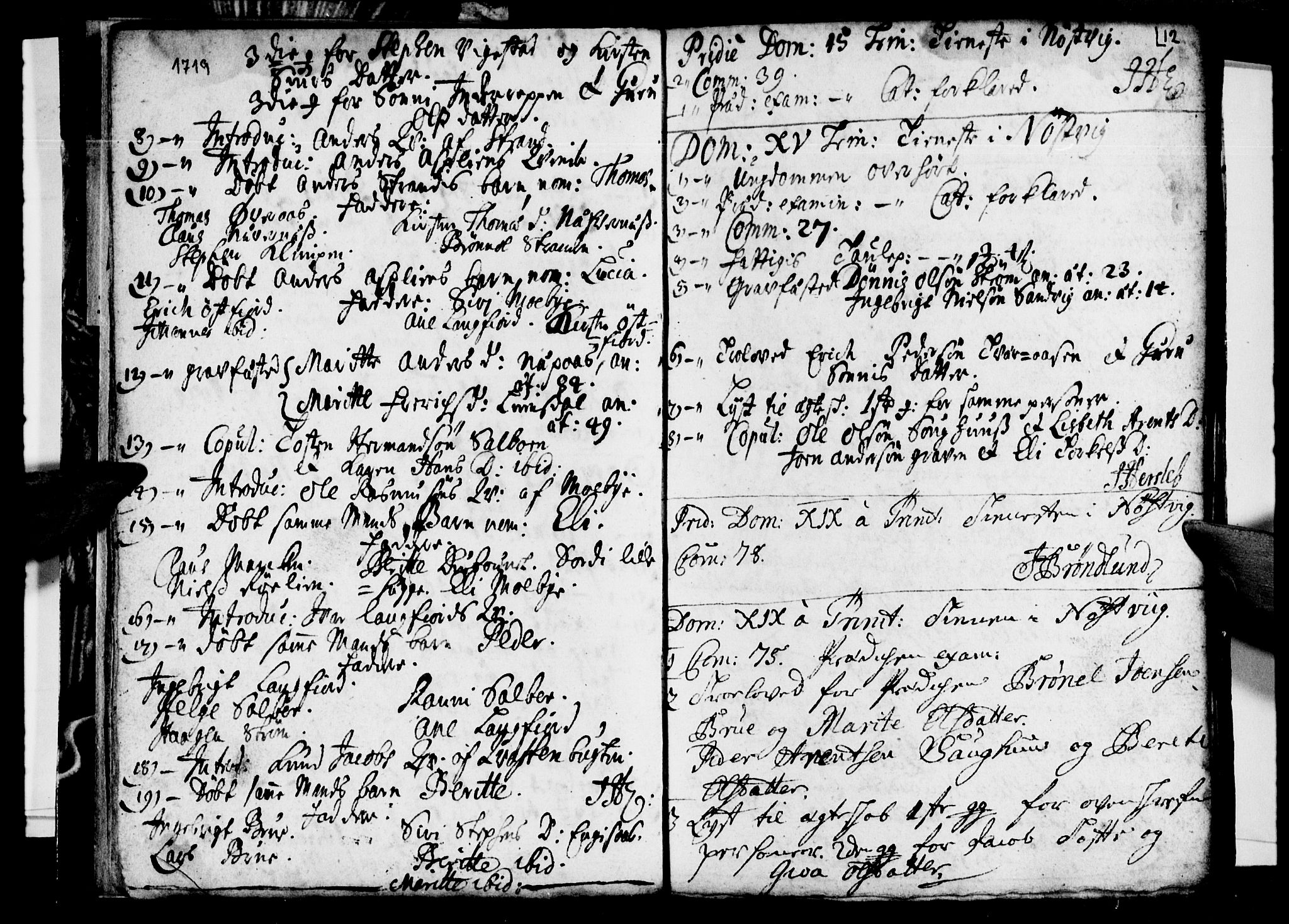 Ministerialprotokoller, klokkerbøker og fødselsregistre - Nordland, SAT/A-1459/814/L0221: Parish register (official) no. 814A02, 1718-1762, p. 12