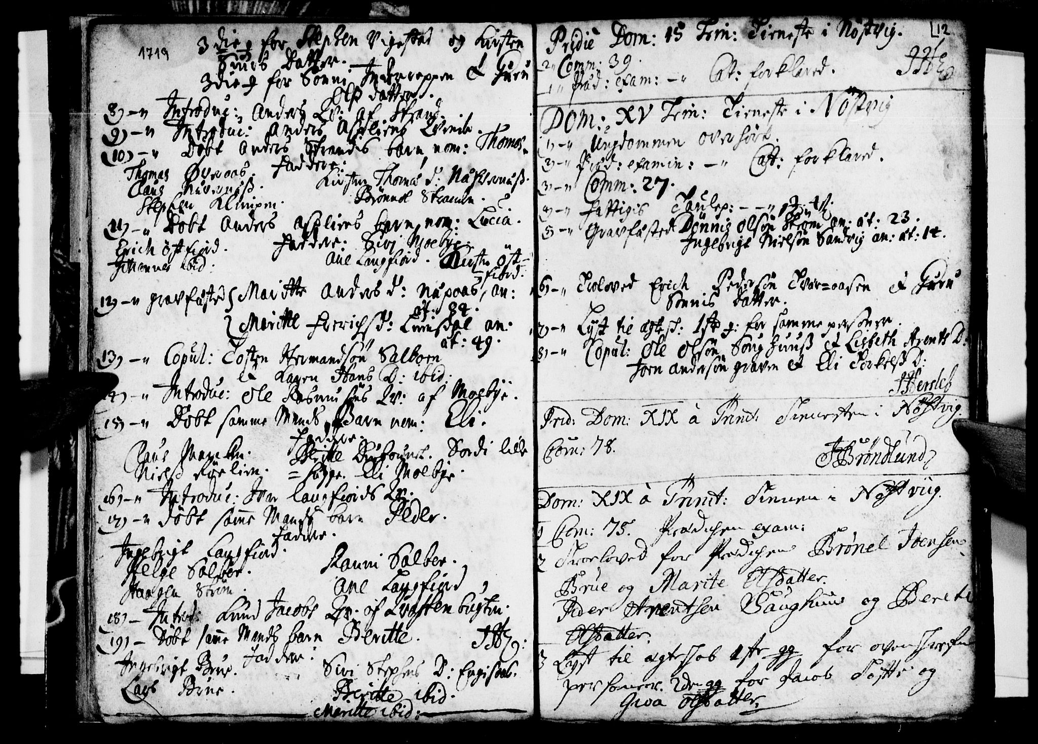 Ministerialprotokoller, klokkerbøker og fødselsregistre - Nordland, AV/SAT-A-1459/814/L0221: Parish register (official) no. 814A02, 1718-1762, p. 12