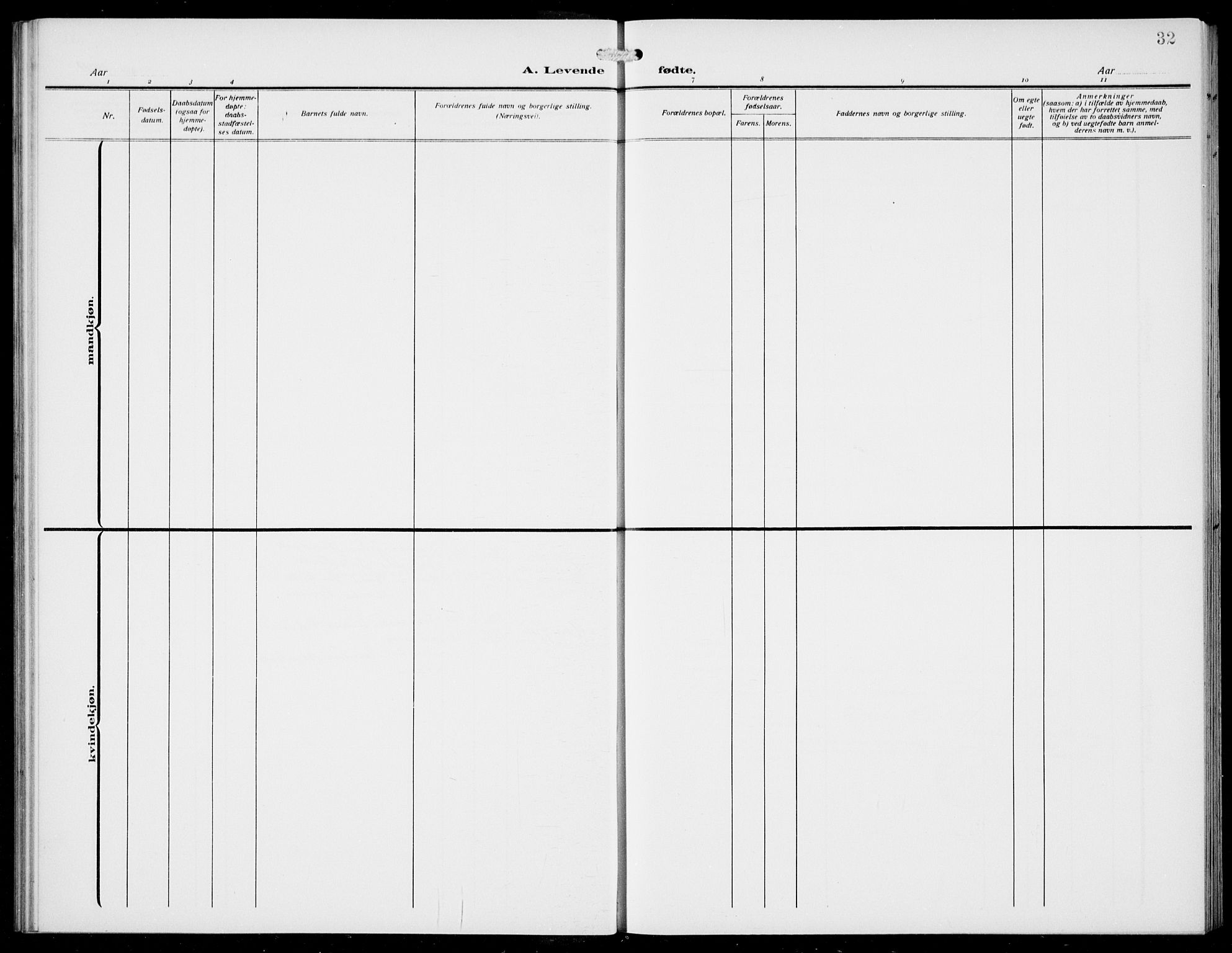 Jostedal sokneprestembete, AV/SAB-A-80601/H/Hab/Habd/L0002: Parish register (copy) no. D 2, 1910-1941, p. 32