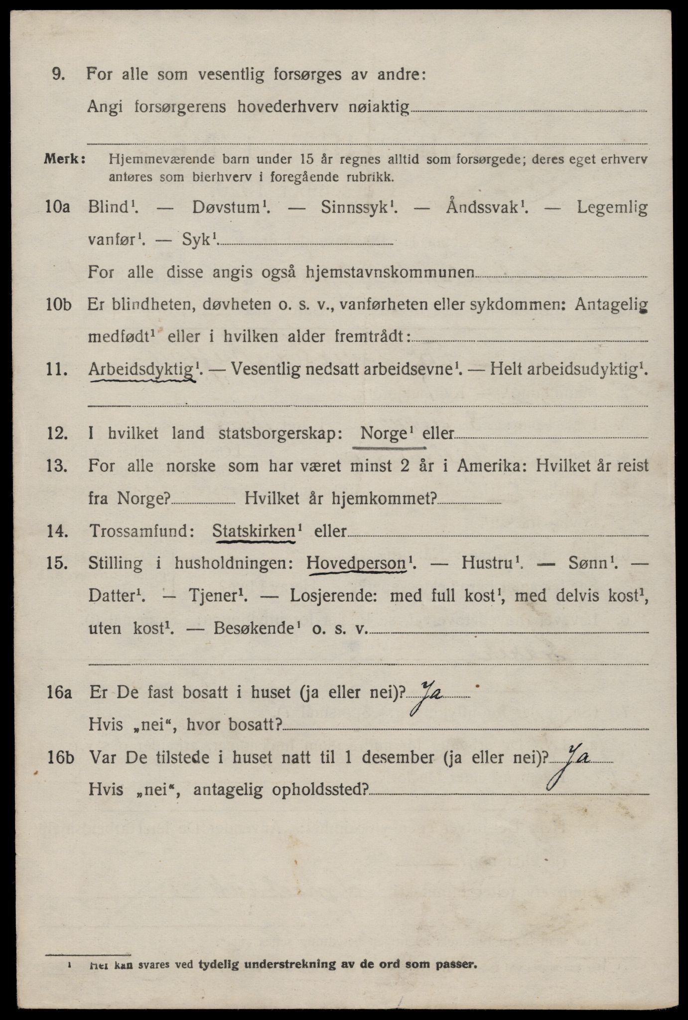 SAST, 1920 census for Hjelmeland, 1920, p. 1070