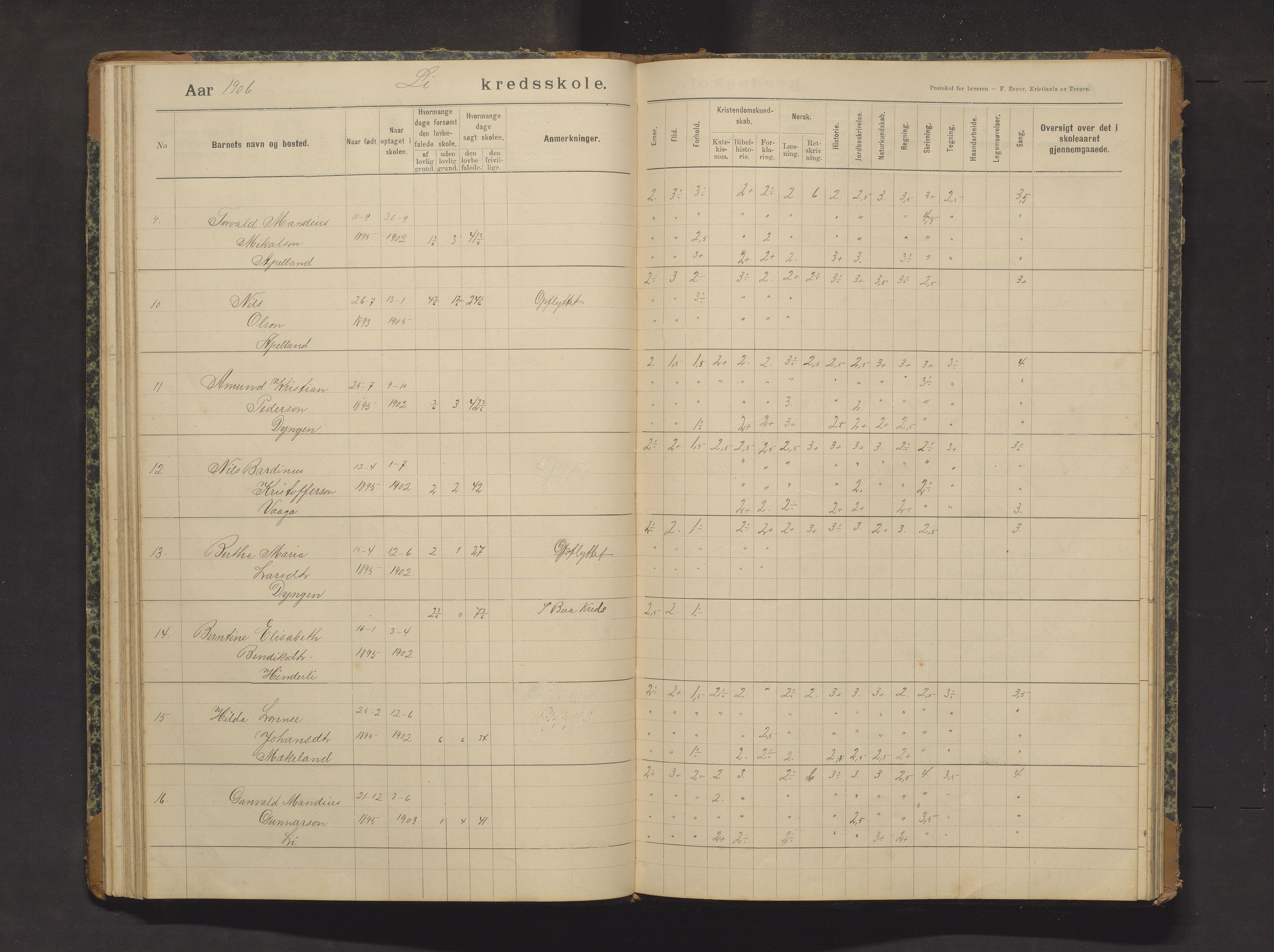 Sveio kommune. Barneskulane, IKAH/1216-231/F/Fa/L0029: Skuleprotokoll for Lid skule, 1903-1915, p. 44