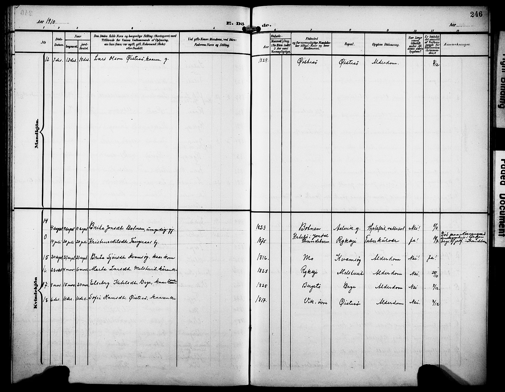 Kvam sokneprestembete, SAB/A-76201/H/Hab: Parish register (copy) no. C 4, 1906-1931, p. 246