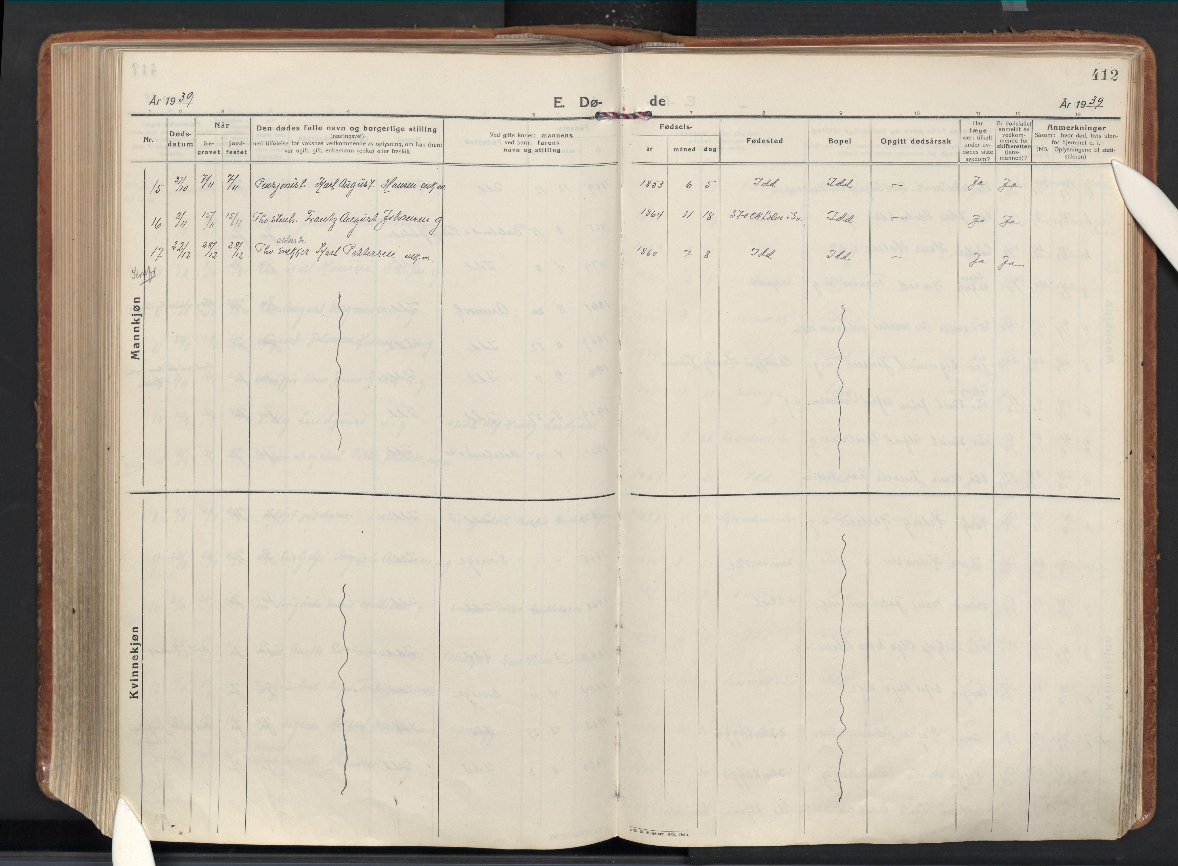 Idd prestekontor Kirkebøker, AV/SAO-A-10911/F/Fc/L0008: Parish register (official) no. III 8, 1926-1953, p. 412