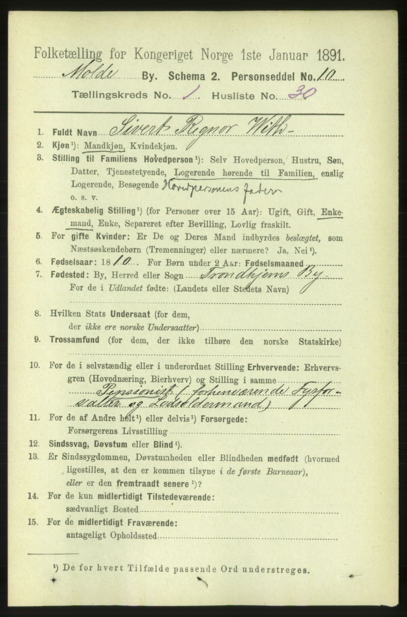 RA, 1891 census for 1502 Molde, 1891, p. 557