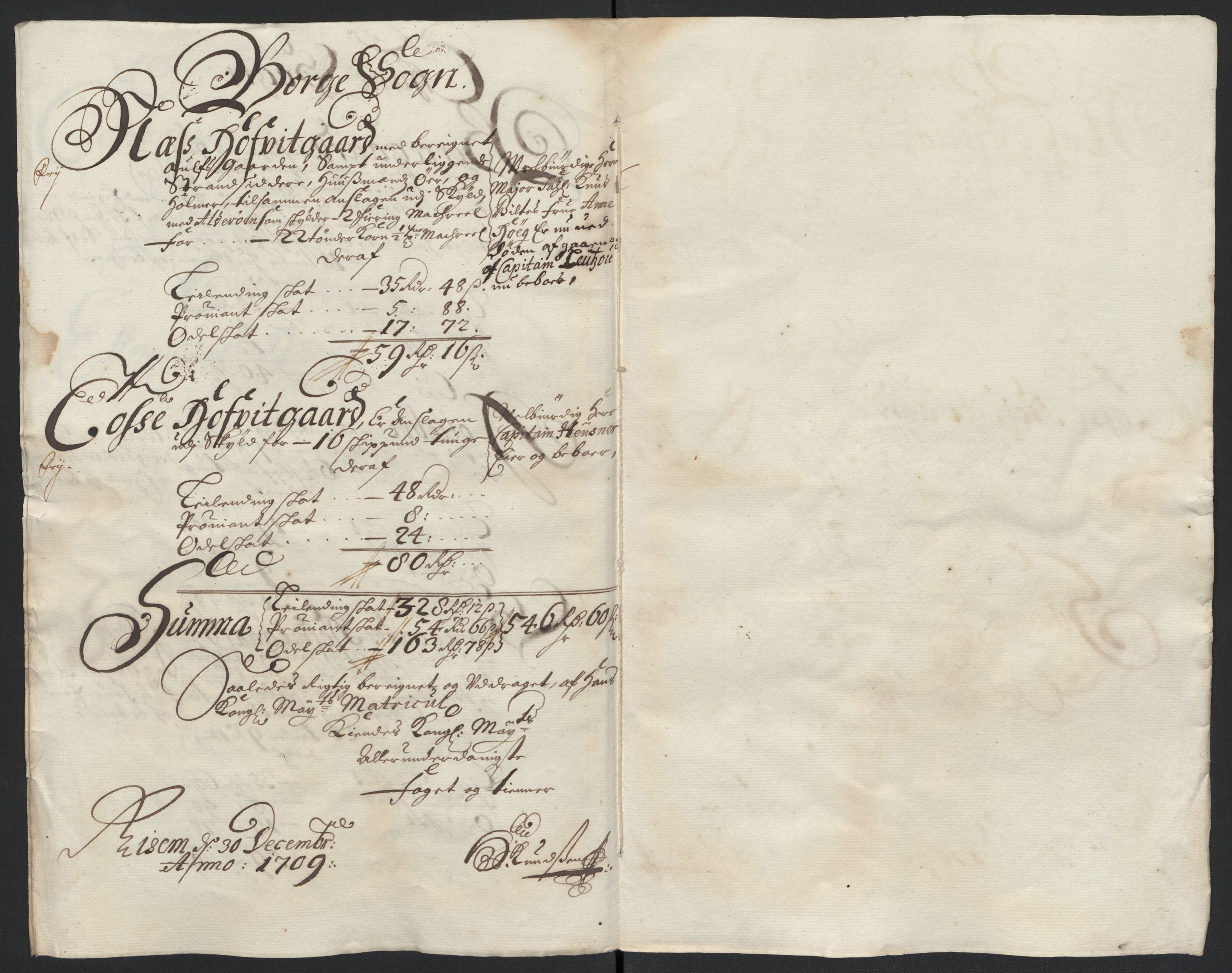 Rentekammeret inntil 1814, Reviderte regnskaper, Fogderegnskap, AV/RA-EA-4092/R04/L0135: Fogderegnskap Moss, Onsøy, Tune, Veme og Åbygge, 1709-1710, p. 138