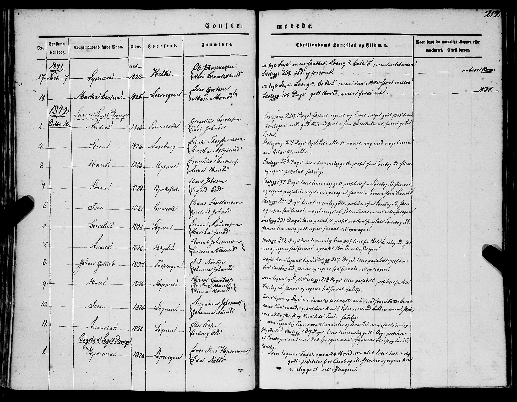 Gaular sokneprestembete, AV/SAB-A-80001/H/Haa: Parish register (official) no. A 4I, 1840-1859, p. 212