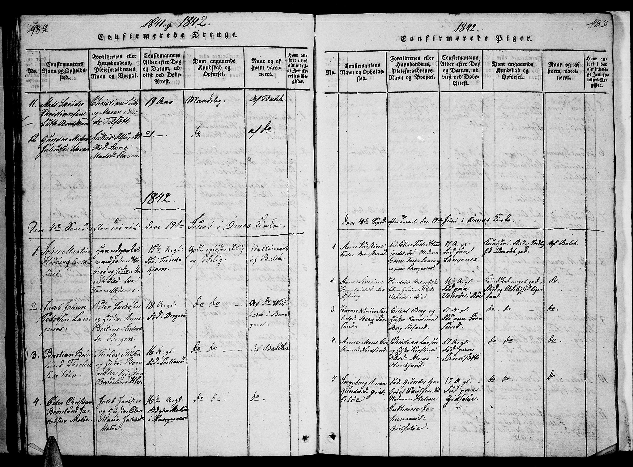 Ministerialprotokoller, klokkerbøker og fødselsregistre - Nordland, AV/SAT-A-1459/893/L1346: Parish register (copy) no. 893C01, 1820-1858, p. 482-483