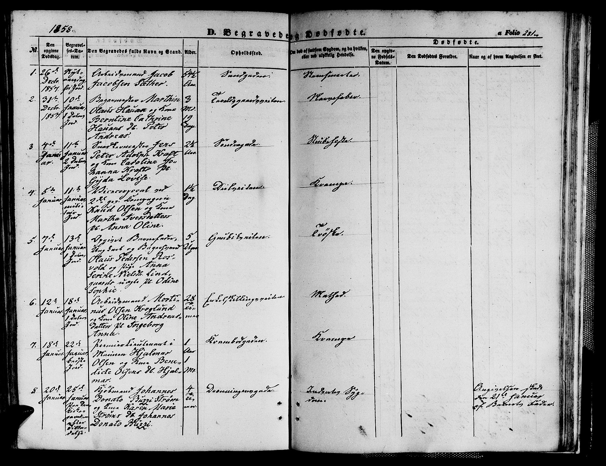 Ministerialprotokoller, klokkerbøker og fødselsregistre - Sør-Trøndelag, AV/SAT-A-1456/602/L0138: Parish register (copy) no. 602C06, 1853-1858, p. 281