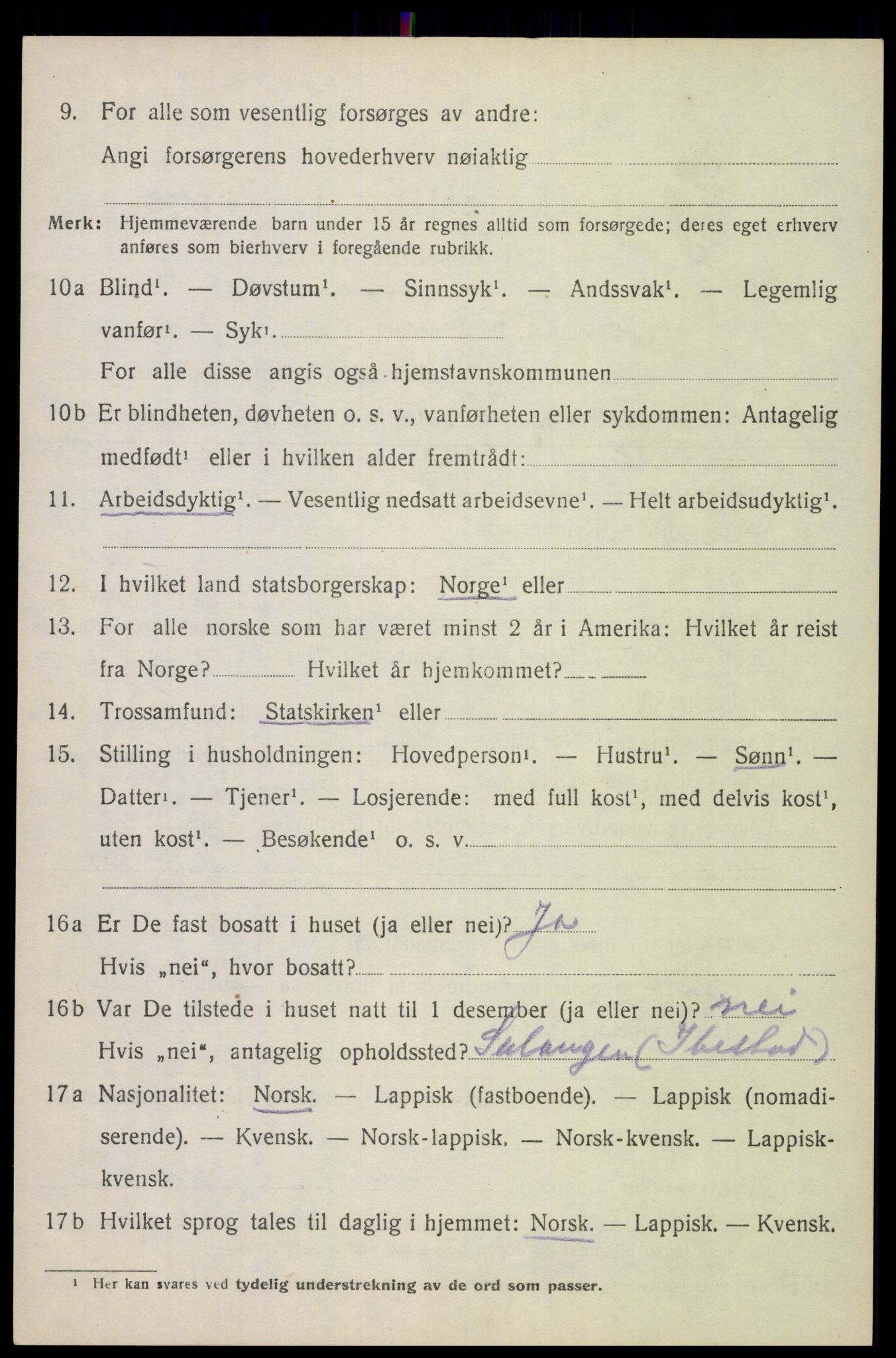 SAT, 1920 census for Lødingen, 1920, p. 1326