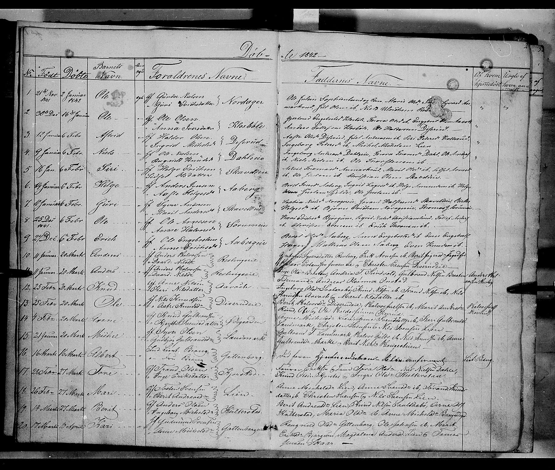 Nord-Aurdal prestekontor, SAH/PREST-132/H/Ha/Haa/L0004: Parish register (official) no. 4, 1842-1863, p. 2