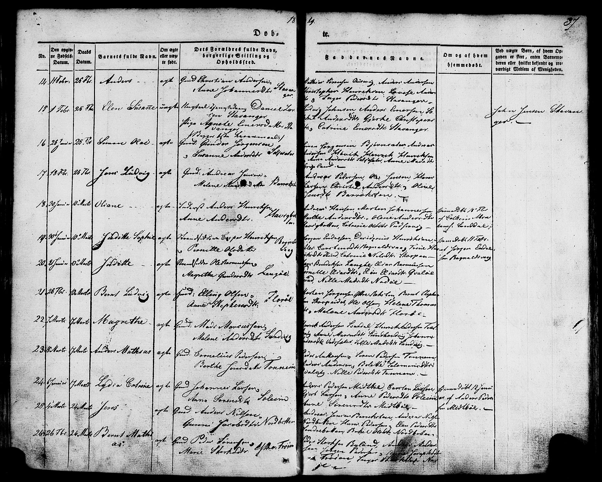 Kinn sokneprestembete, SAB/A-80801/H/Haa/Haaa/L0005: Parish register (official) no. A 5, 1841-1857, p. 37