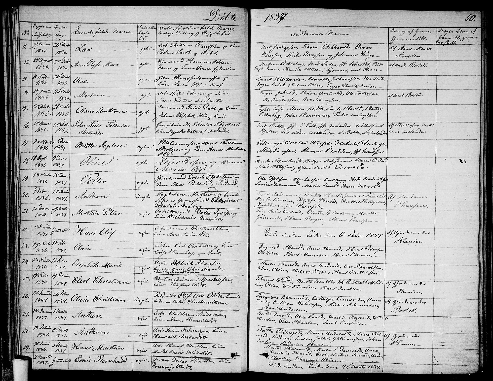 Moss prestekontor Kirkebøker, AV/SAO-A-2003/F/Fa/L0006: Parish register (official) no. I 6, 1829-1844, p. 50