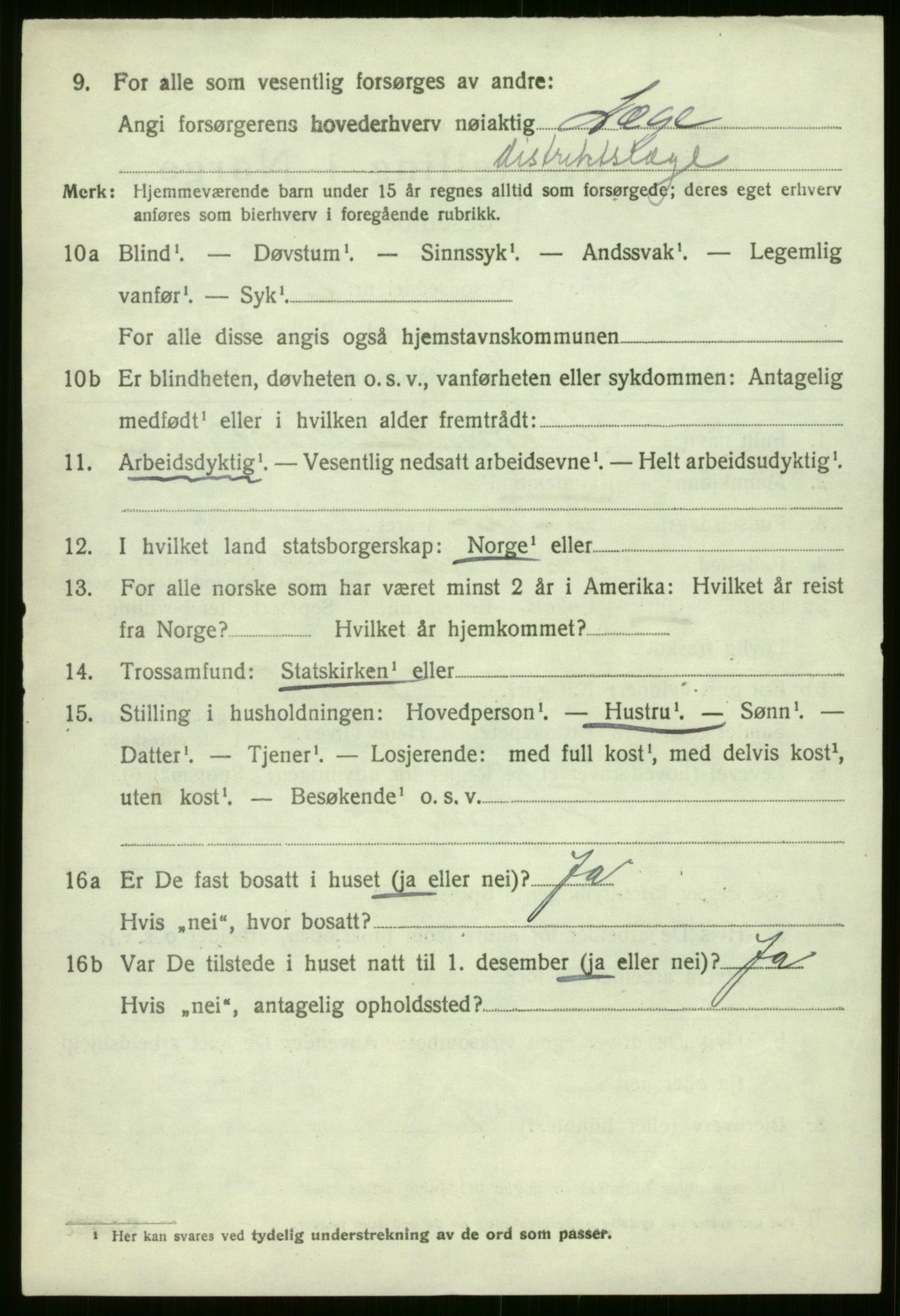 SAB, 1920 census for Voss, 1920, p. 6556