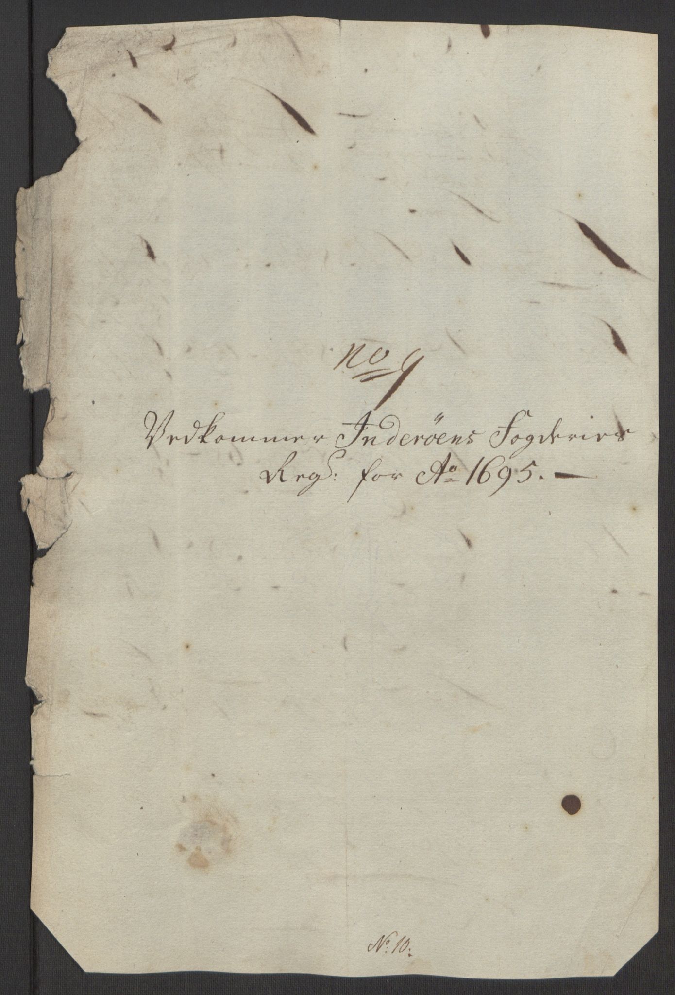 Rentekammeret inntil 1814, Reviderte regnskaper, Fogderegnskap, RA/EA-4092/R63/L4309: Fogderegnskap Inderøy, 1695-1697, p. 97