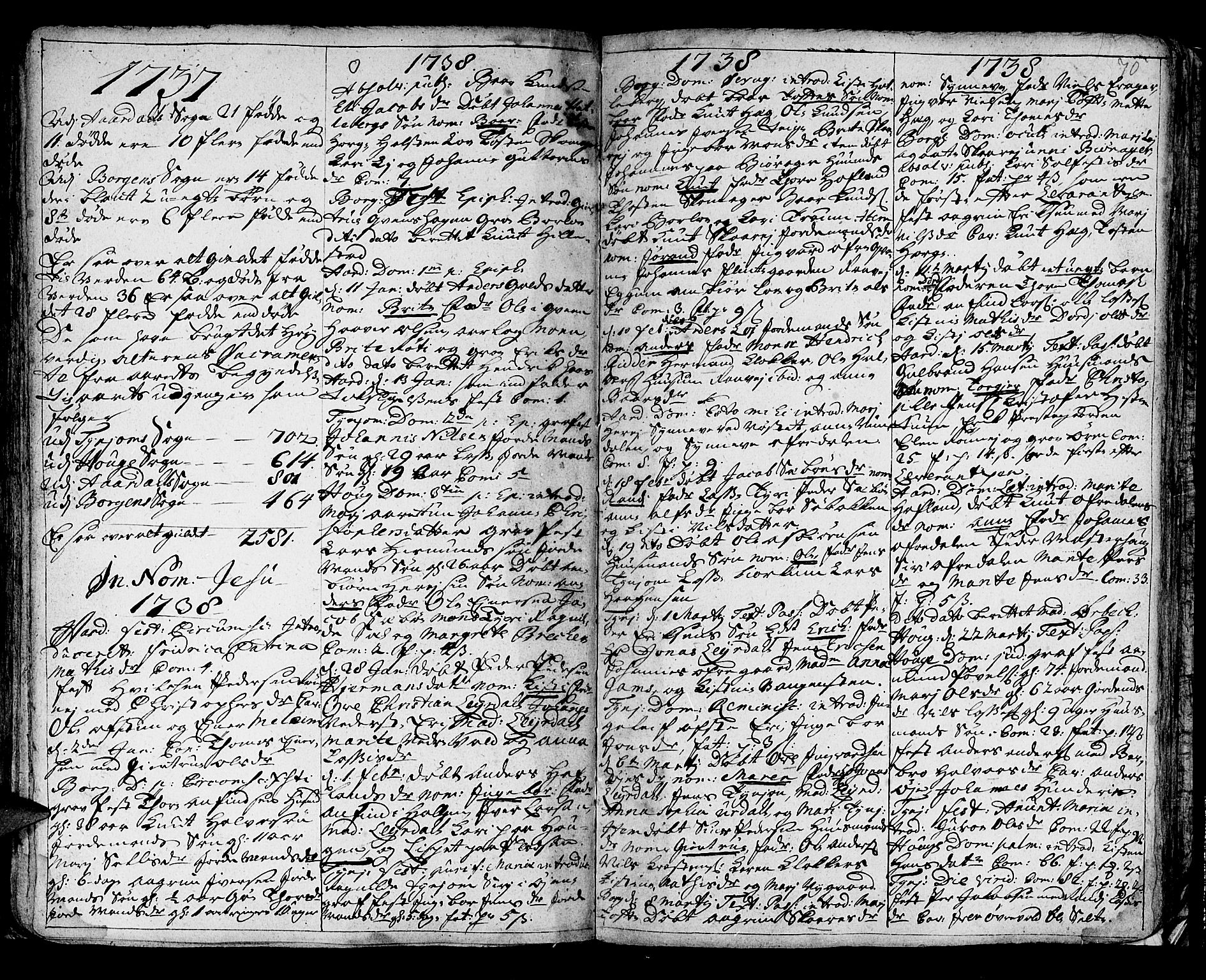 Lærdal sokneprestembete, AV/SAB-A-81201: Parish register (official) no. A 1, 1711-1752, p. 70