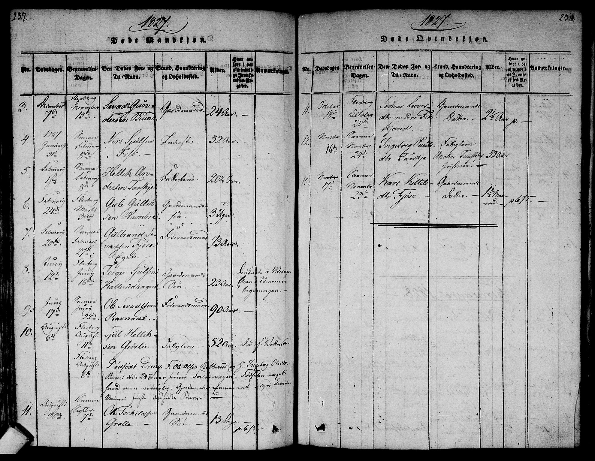 Flesberg kirkebøker, AV/SAKO-A-18/F/Fa/L0005: Parish register (official) no. I 5, 1816-1834, p. 237-238