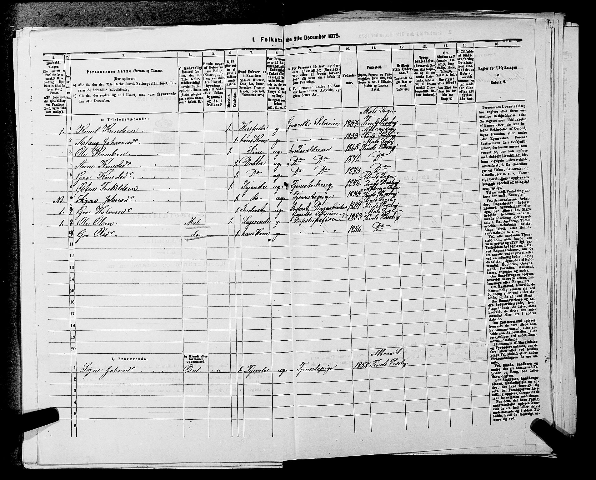 SAKO, 1875 census for 0826P Tinn, 1875, p. 860