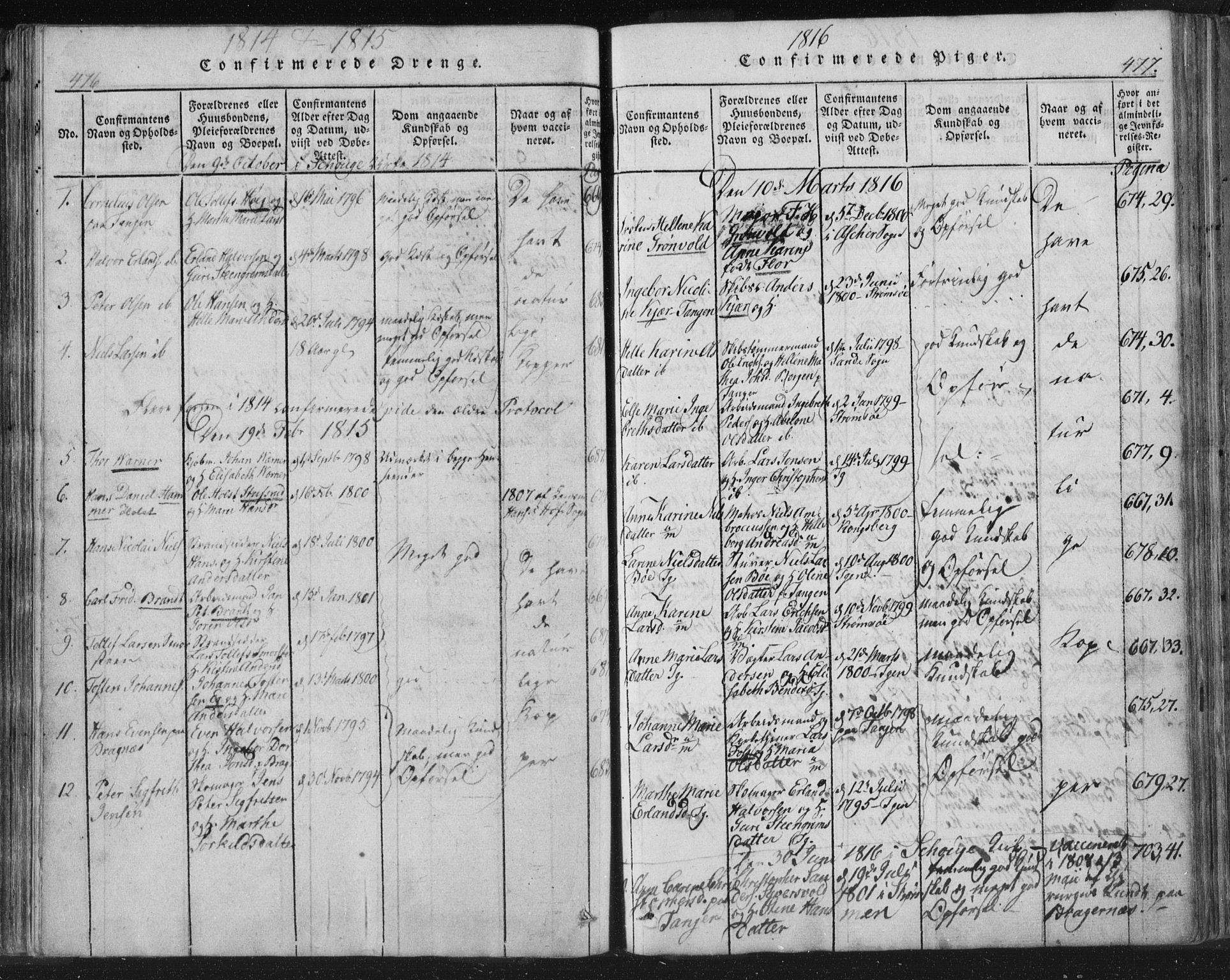 Strømsø kirkebøker, SAKO/A-246/F/Fb/L0004: Parish register (official) no. II 4, 1814-1843, p. 476-477