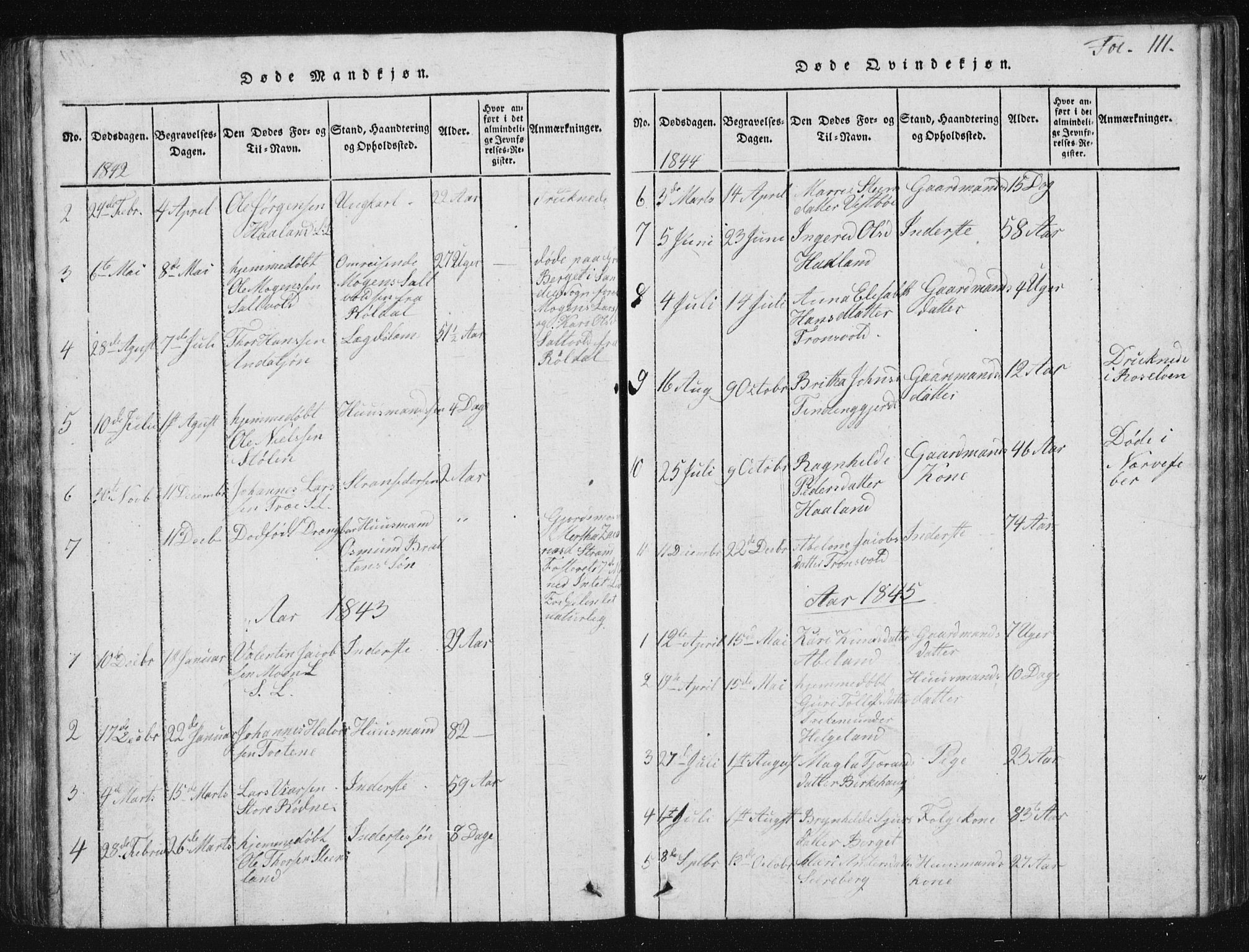 Vikedal sokneprestkontor, AV/SAST-A-101840/01/V: Parish register (copy) no. B 2, 1816-1863, p. 111