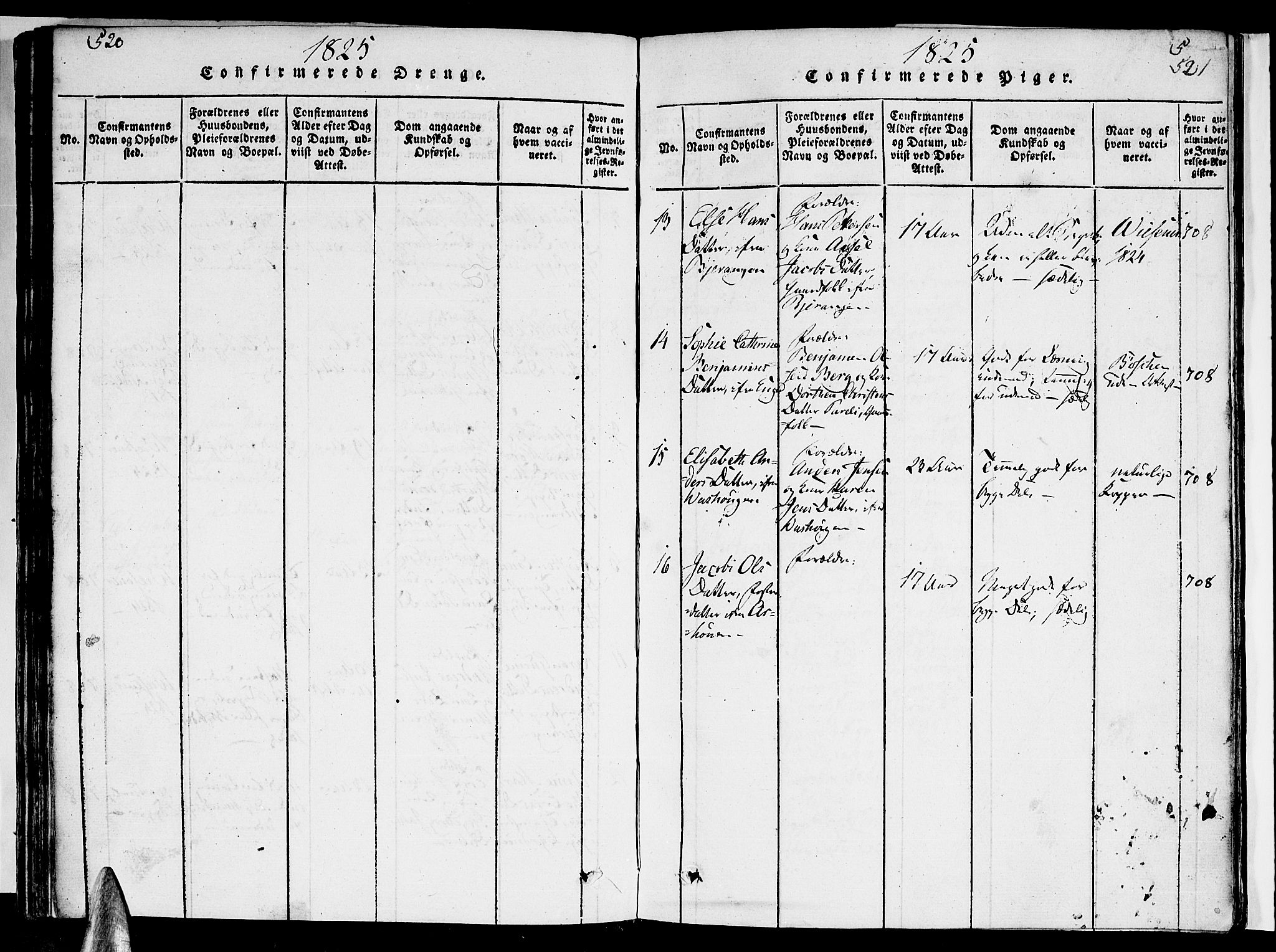 Ministerialprotokoller, klokkerbøker og fødselsregistre - Nordland, AV/SAT-A-1459/841/L0617: Parish register (copy) no. 841C01 /2, 1820-1830, p. 520-521