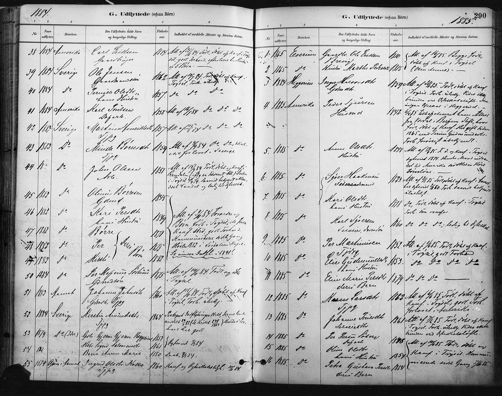 Trysil prestekontor, SAH/PREST-046/H/Ha/Haa/L0009: Parish register (official) no. 9, 1881-1897, p. 290