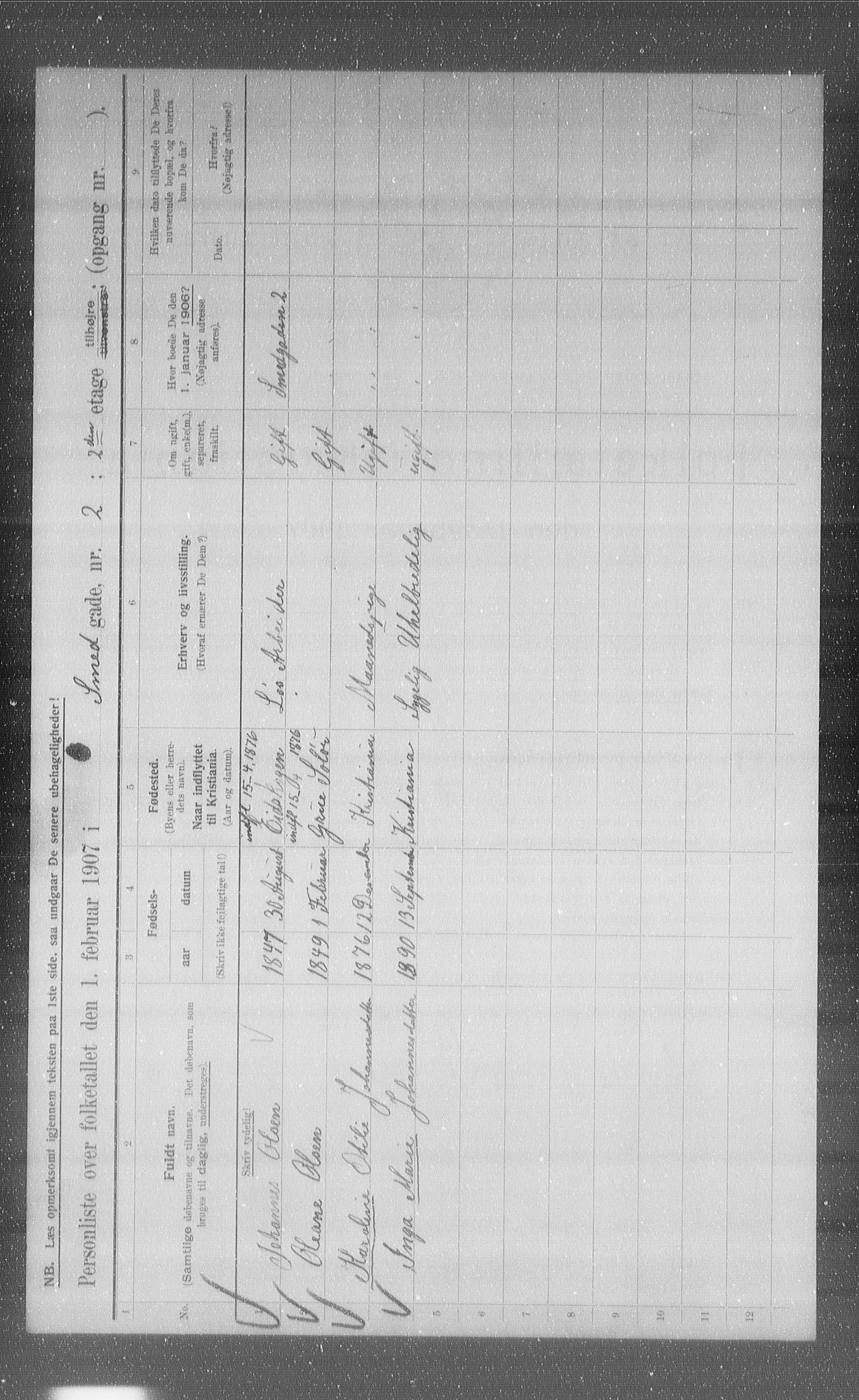 OBA, Municipal Census 1907 for Kristiania, 1907, p. 49589