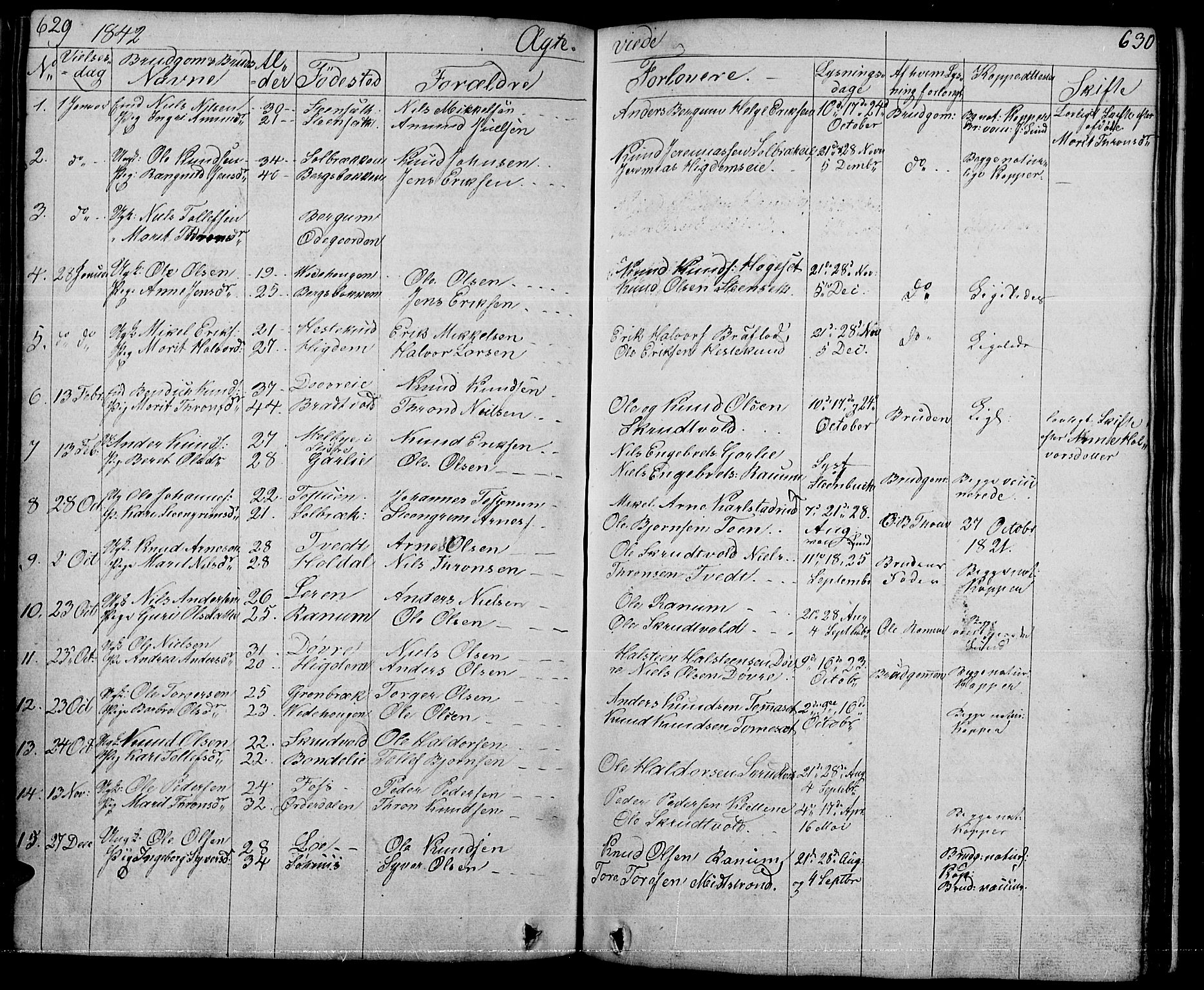 Nord-Aurdal prestekontor, SAH/PREST-132/H/Ha/Hab/L0001: Parish register (copy) no. 1, 1834-1887, p. 629-630