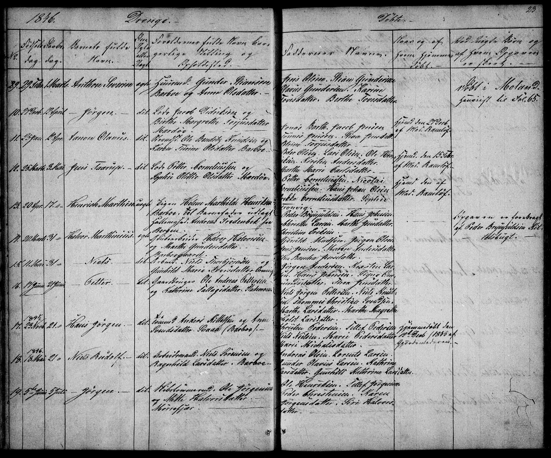 Tromøy sokneprestkontor, AV/SAK-1111-0041/F/Fb/L0001: Parish register (copy) no. B 1, 1843-1850, p. 23